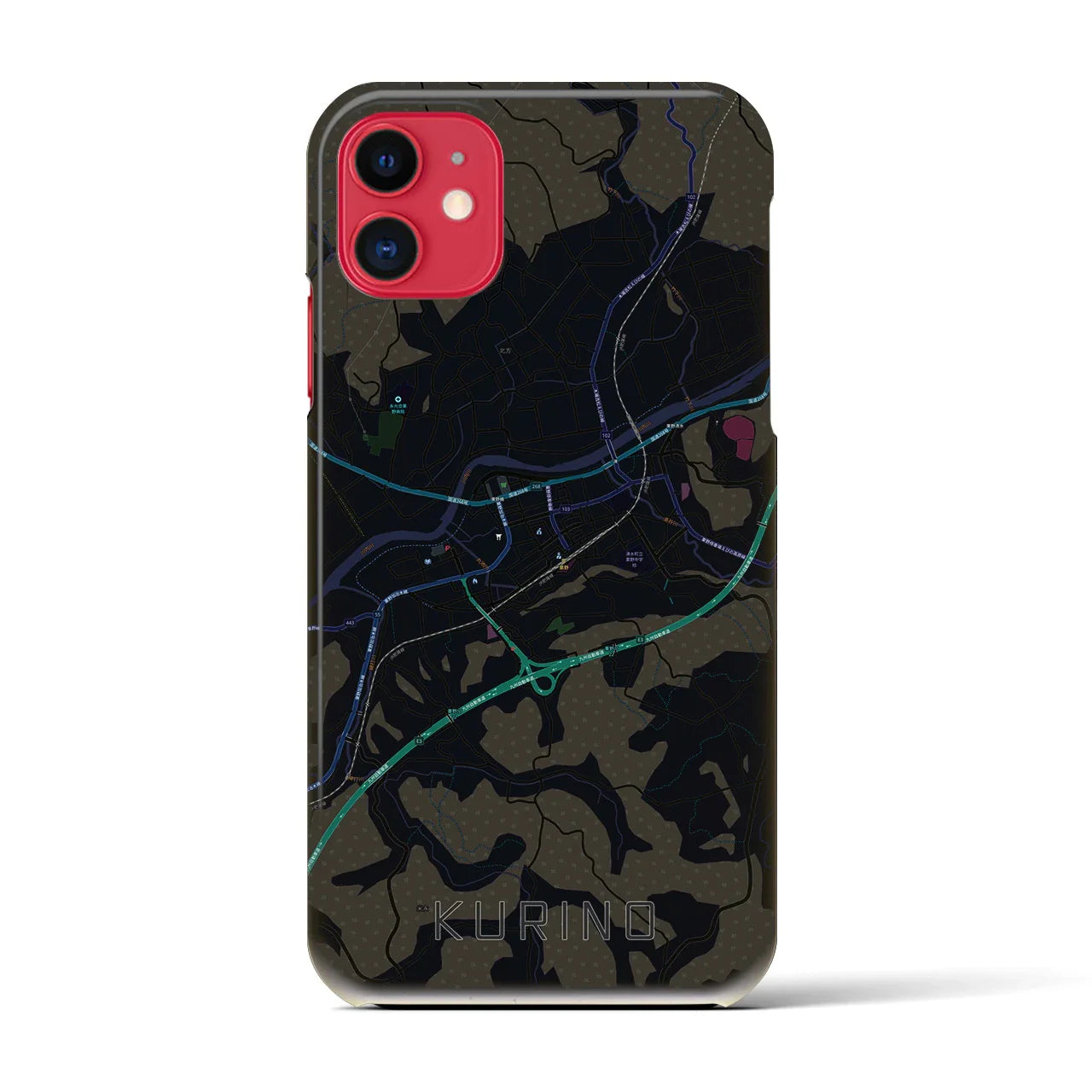 【栗野（鹿児島県）】地図柄iPhoneケース（バックカバータイプ）