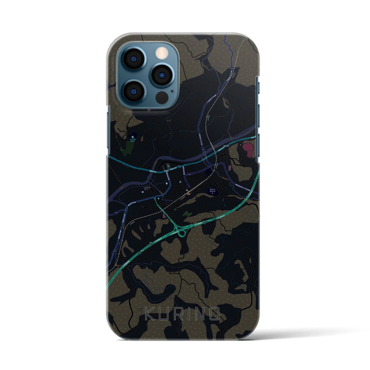 【栗野（鹿児島県）】地図柄iPhoneケース（バックカバータイプ）