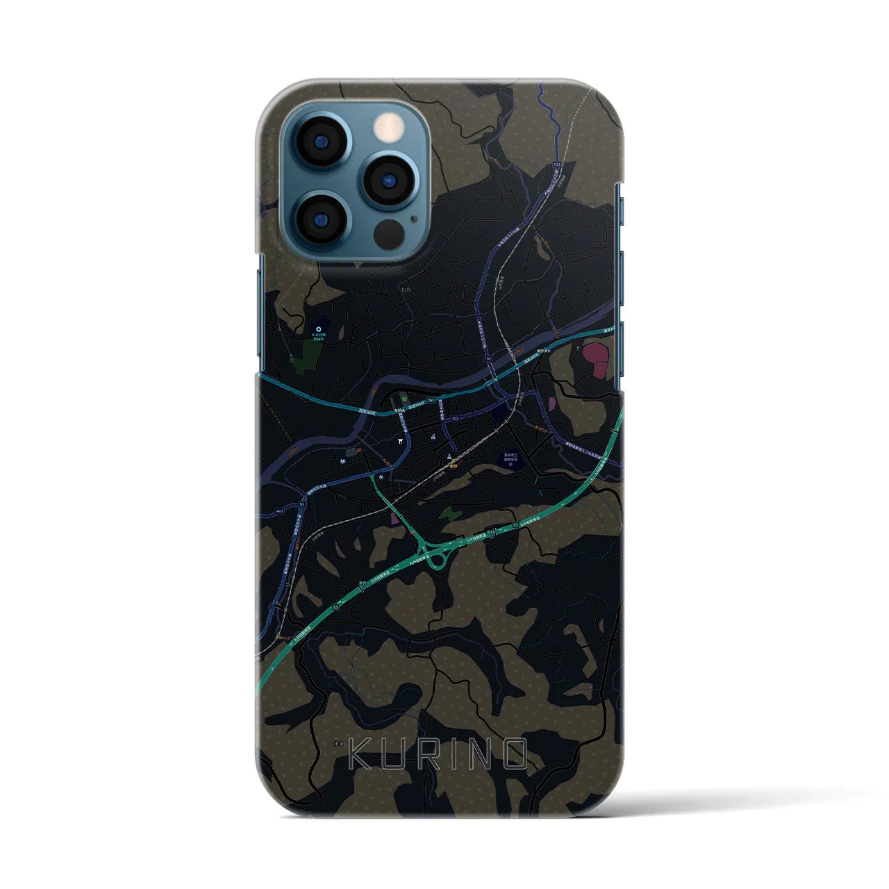 【栗野（鹿児島県）】地図柄iPhoneケース（バックカバータイプ）