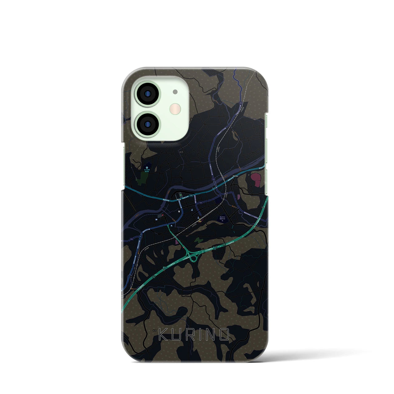 【栗野（鹿児島県）】地図柄iPhoneケース（バックカバータイプ）