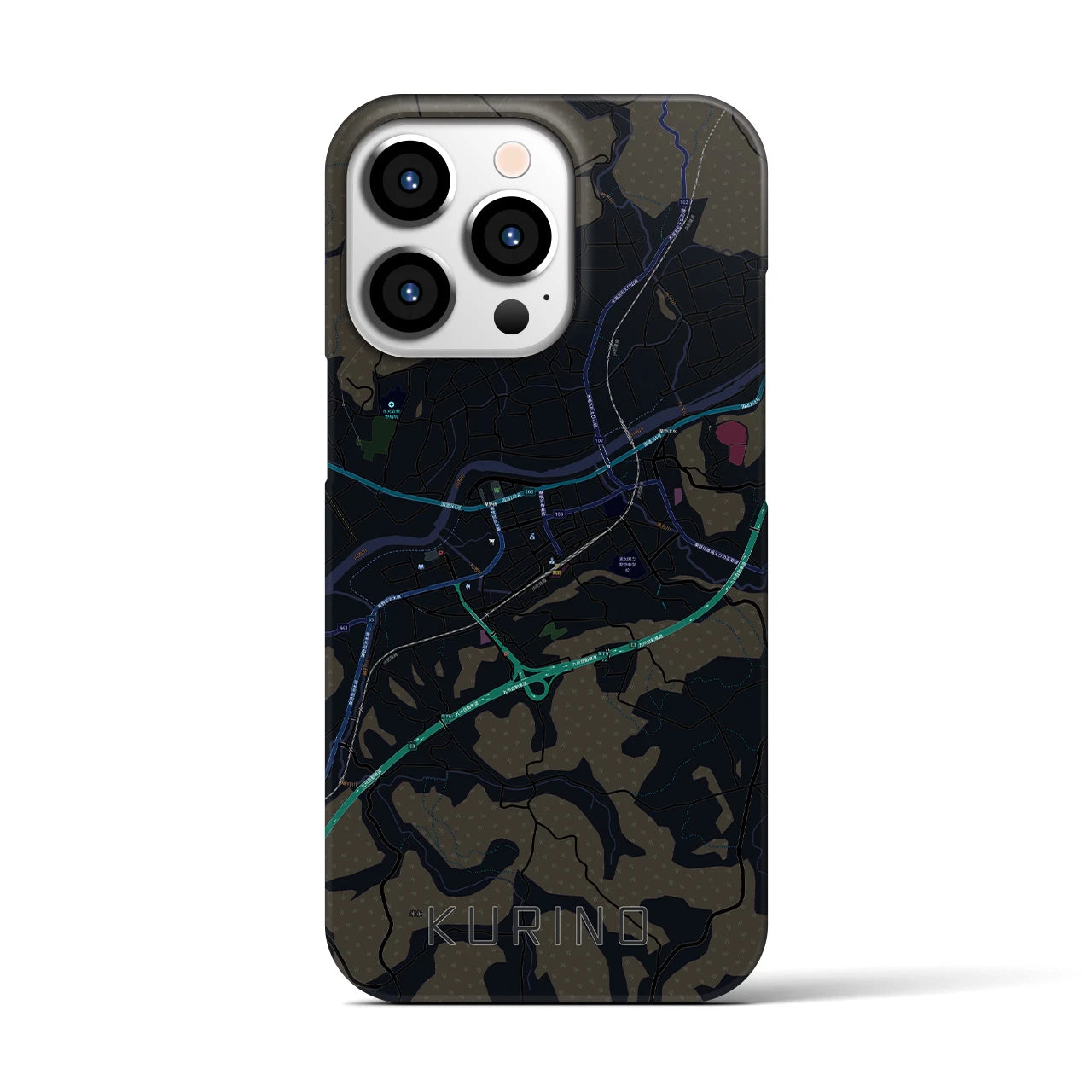 【栗野（鹿児島県）】地図柄iPhoneケース（バックカバータイプ）