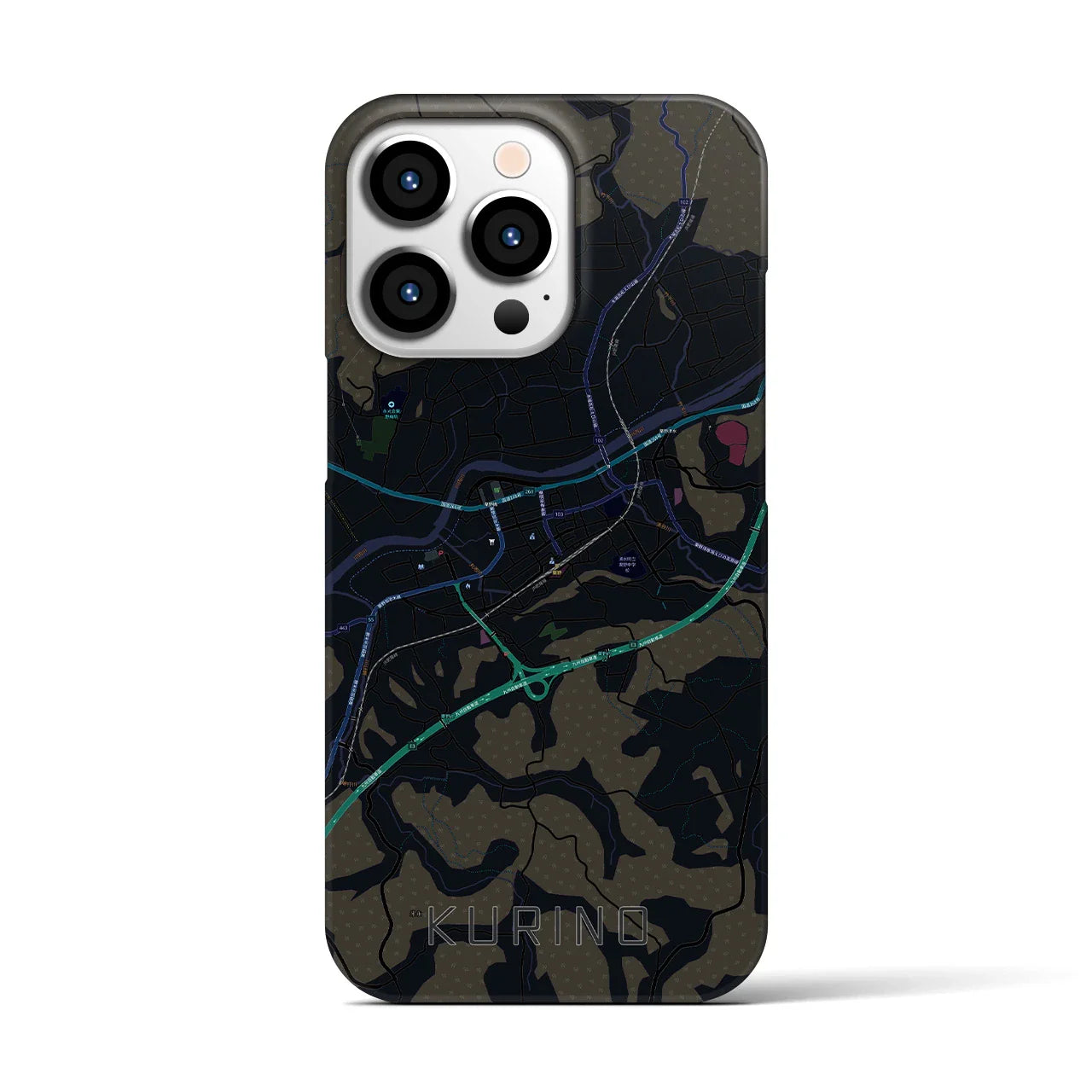 【栗野（鹿児島県）】地図柄iPhoneケース（バックカバータイプ）