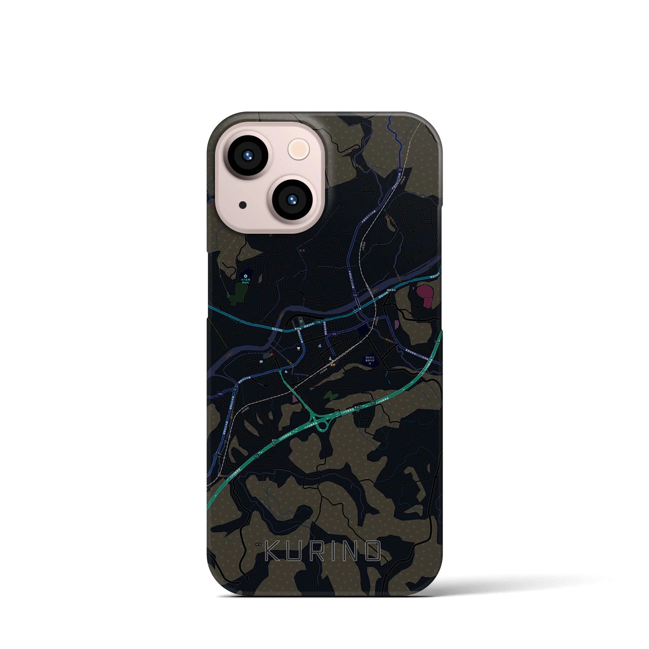 【栗野（鹿児島県）】地図柄iPhoneケース（バックカバータイプ）