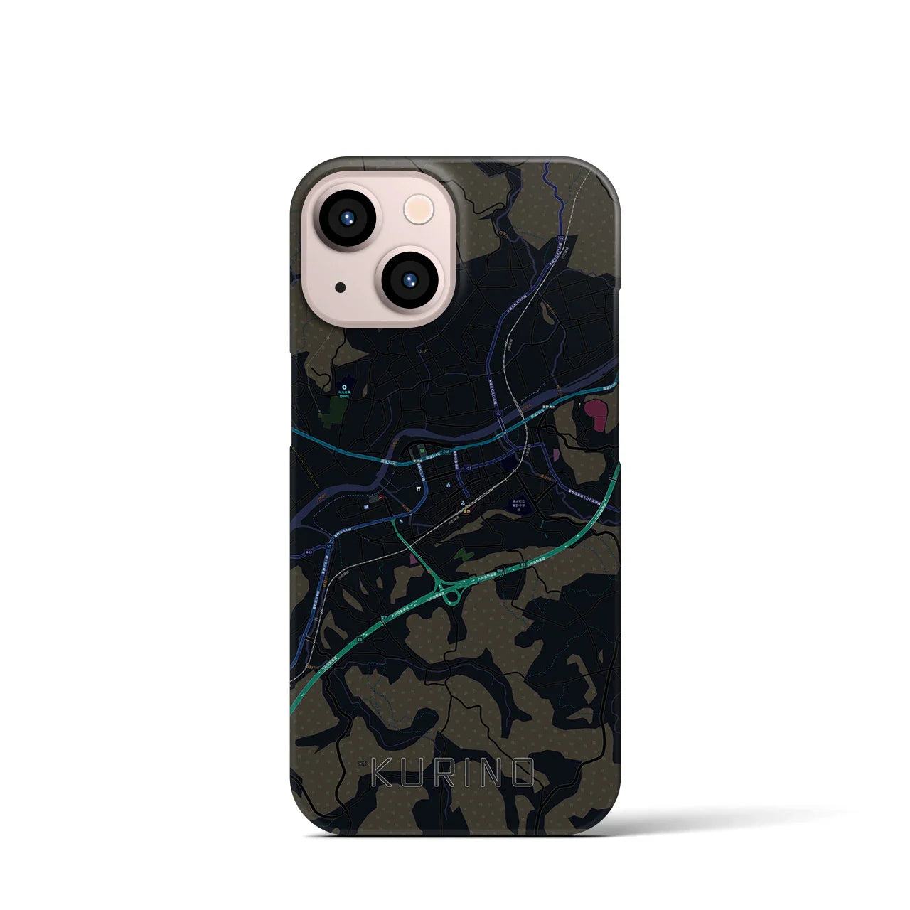 【栗野（鹿児島県）】地図柄iPhoneケース（バックカバータイプ）