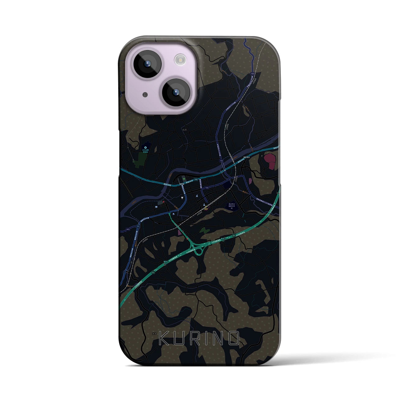 【栗野（鹿児島県）】地図柄iPhoneケース（バックカバータイプ）