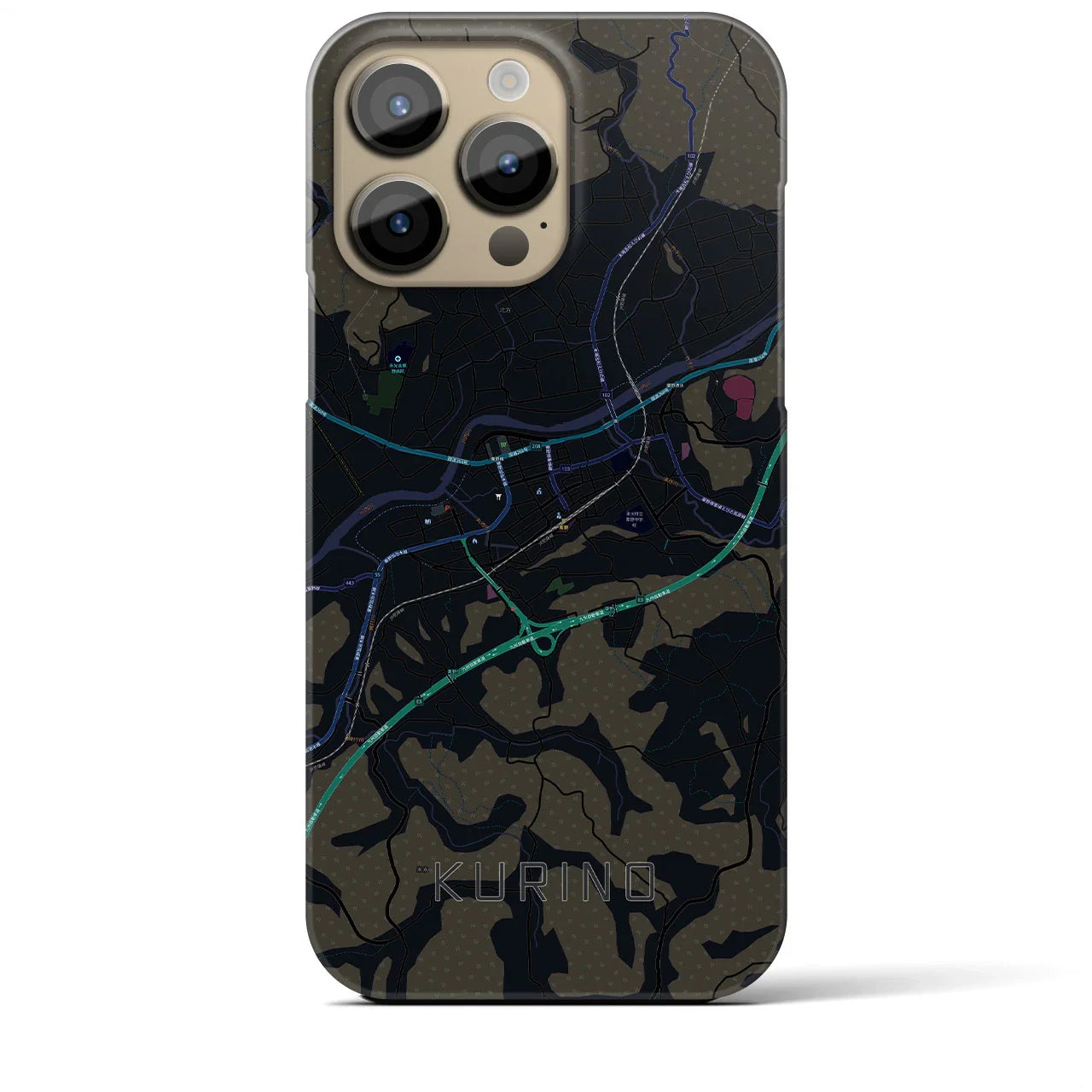 【栗野（鹿児島県）】地図柄iPhoneケース（バックカバータイプ）