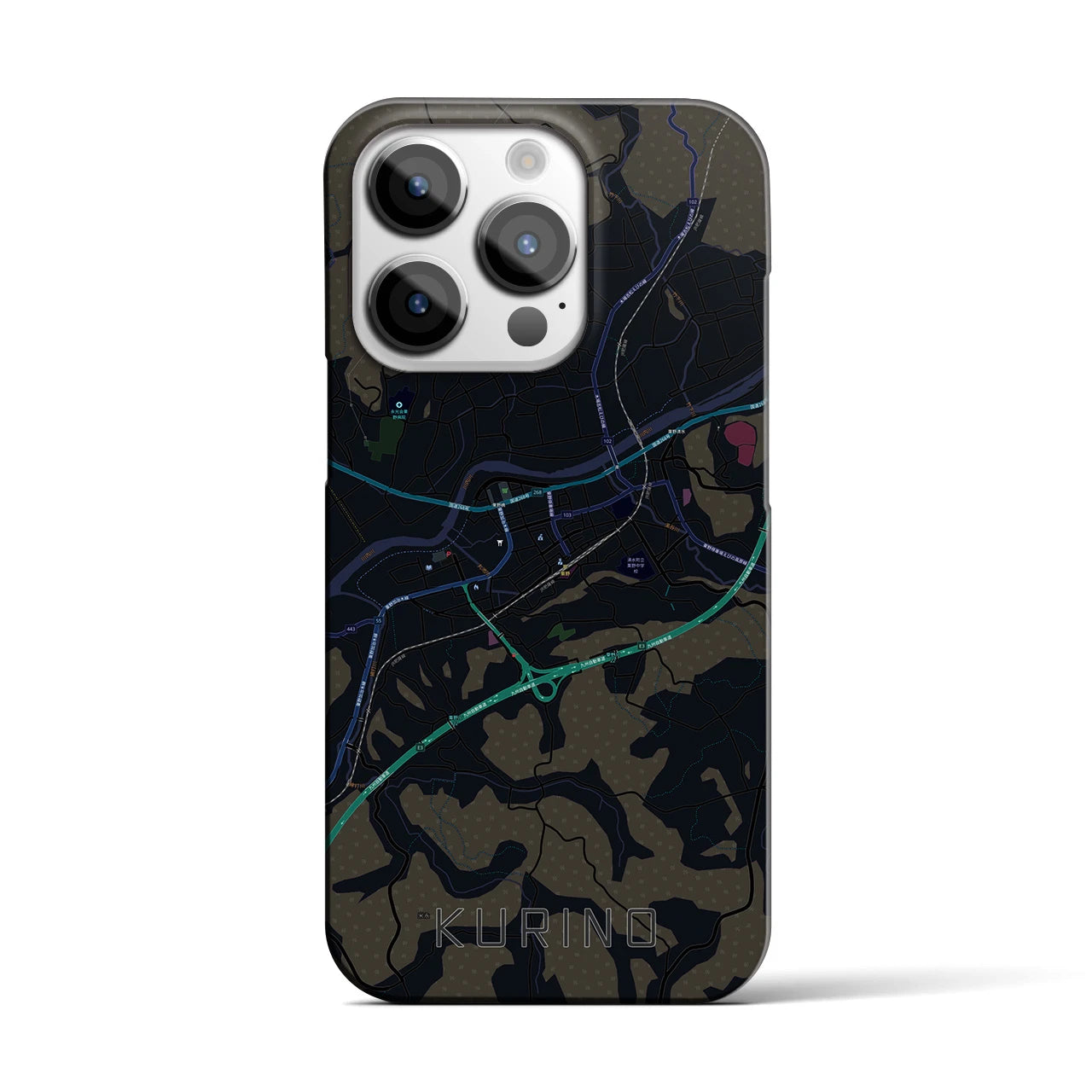 【栗野（鹿児島県）】地図柄iPhoneケース（バックカバータイプ）