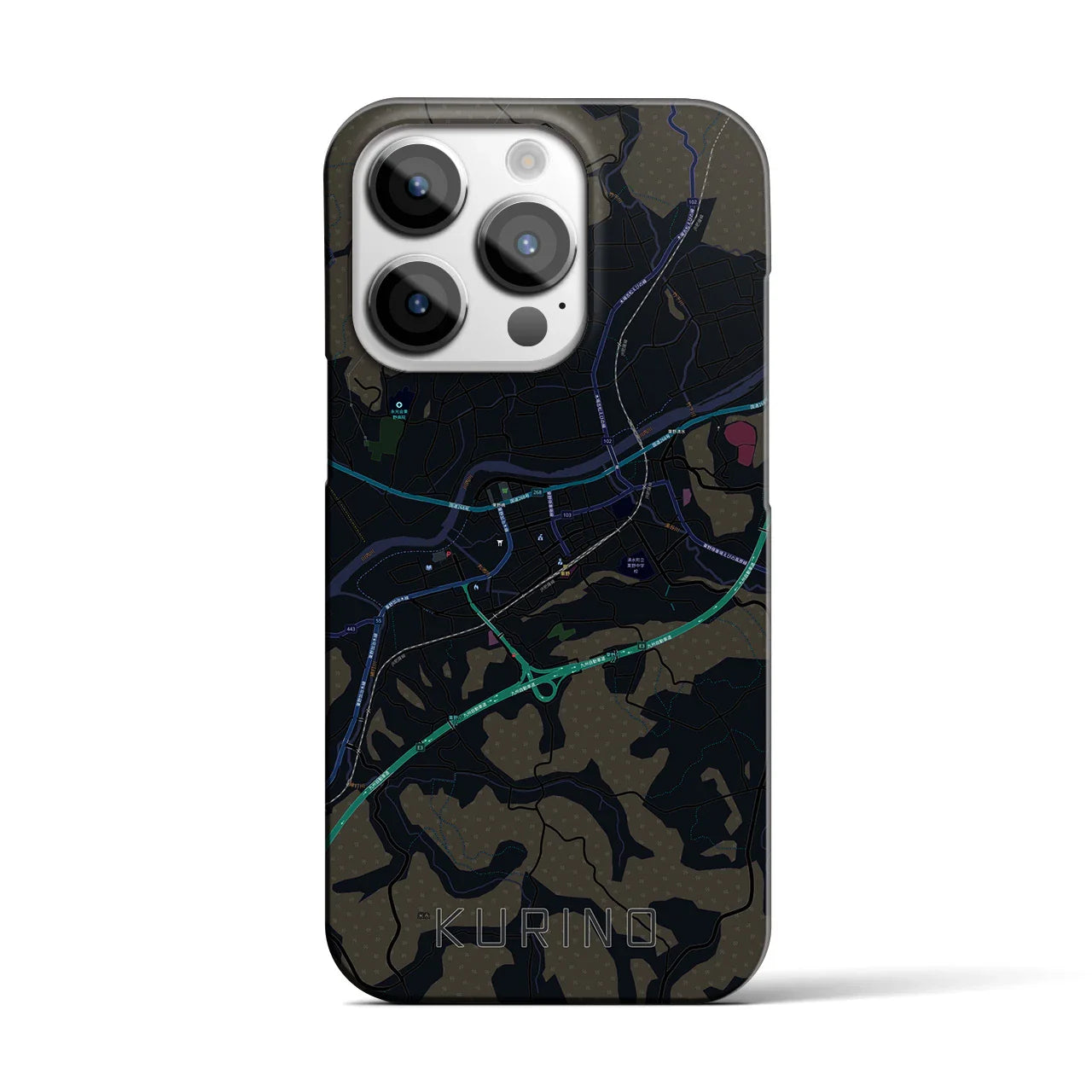 【栗野（鹿児島県）】地図柄iPhoneケース（バックカバータイプ）