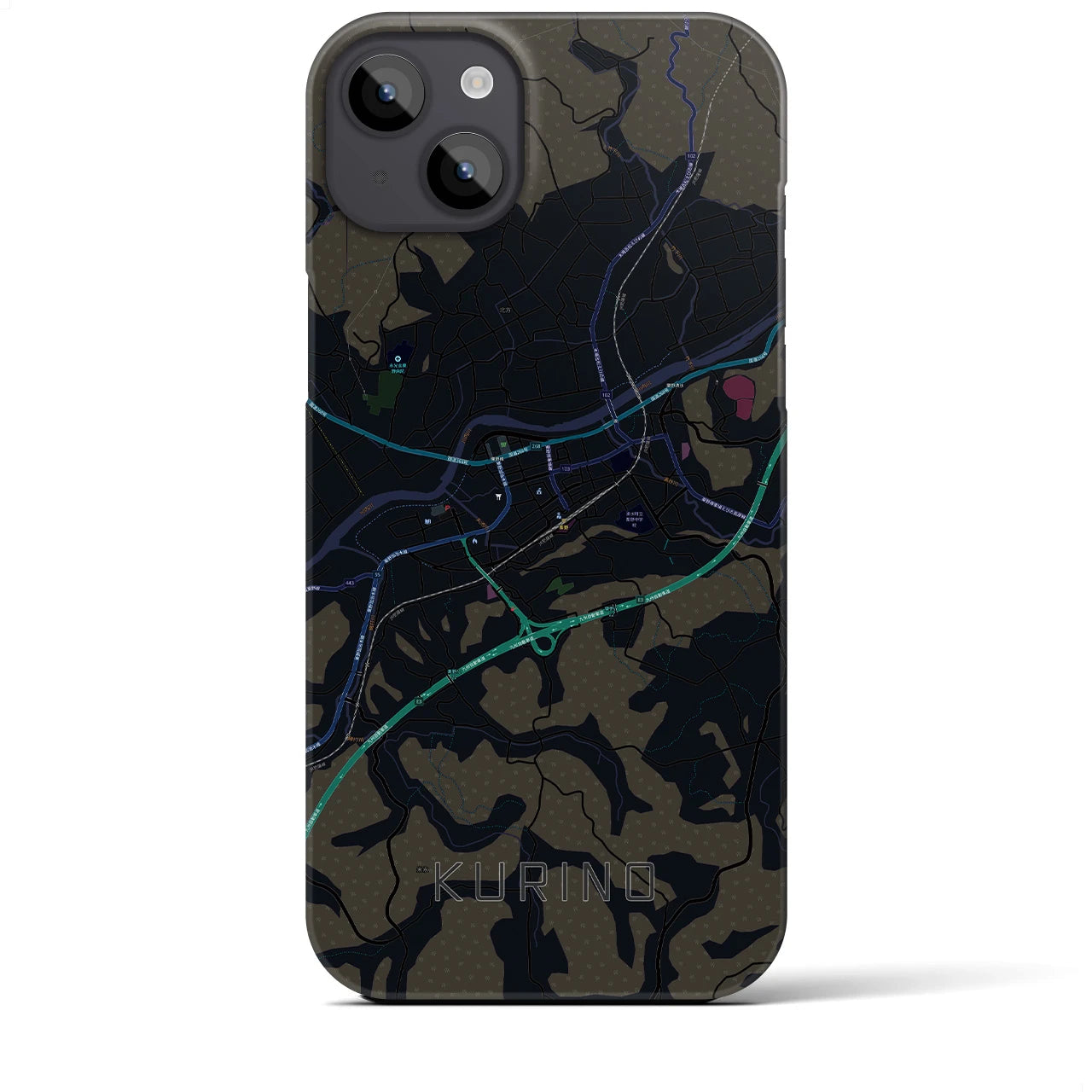 【栗野（鹿児島県）】地図柄iPhoneケース（バックカバータイプ）