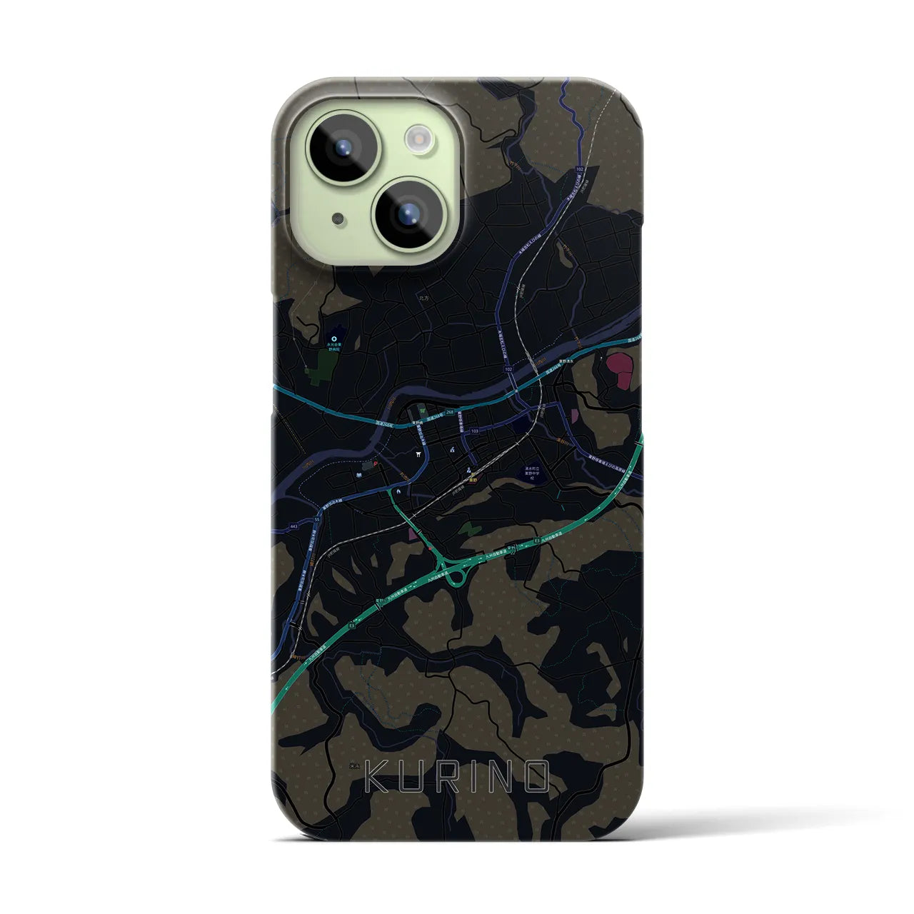 【栗野（鹿児島県）】地図柄iPhoneケース（バックカバータイプ）