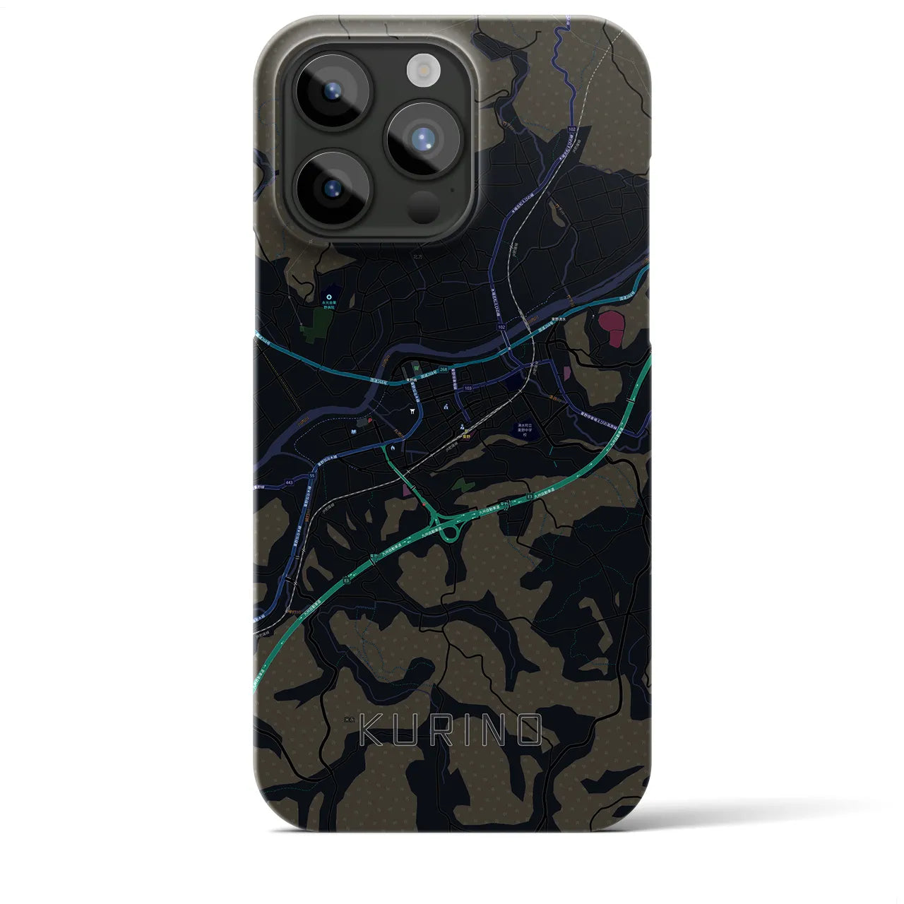 【栗野（鹿児島県）】地図柄iPhoneケース（バックカバータイプ）