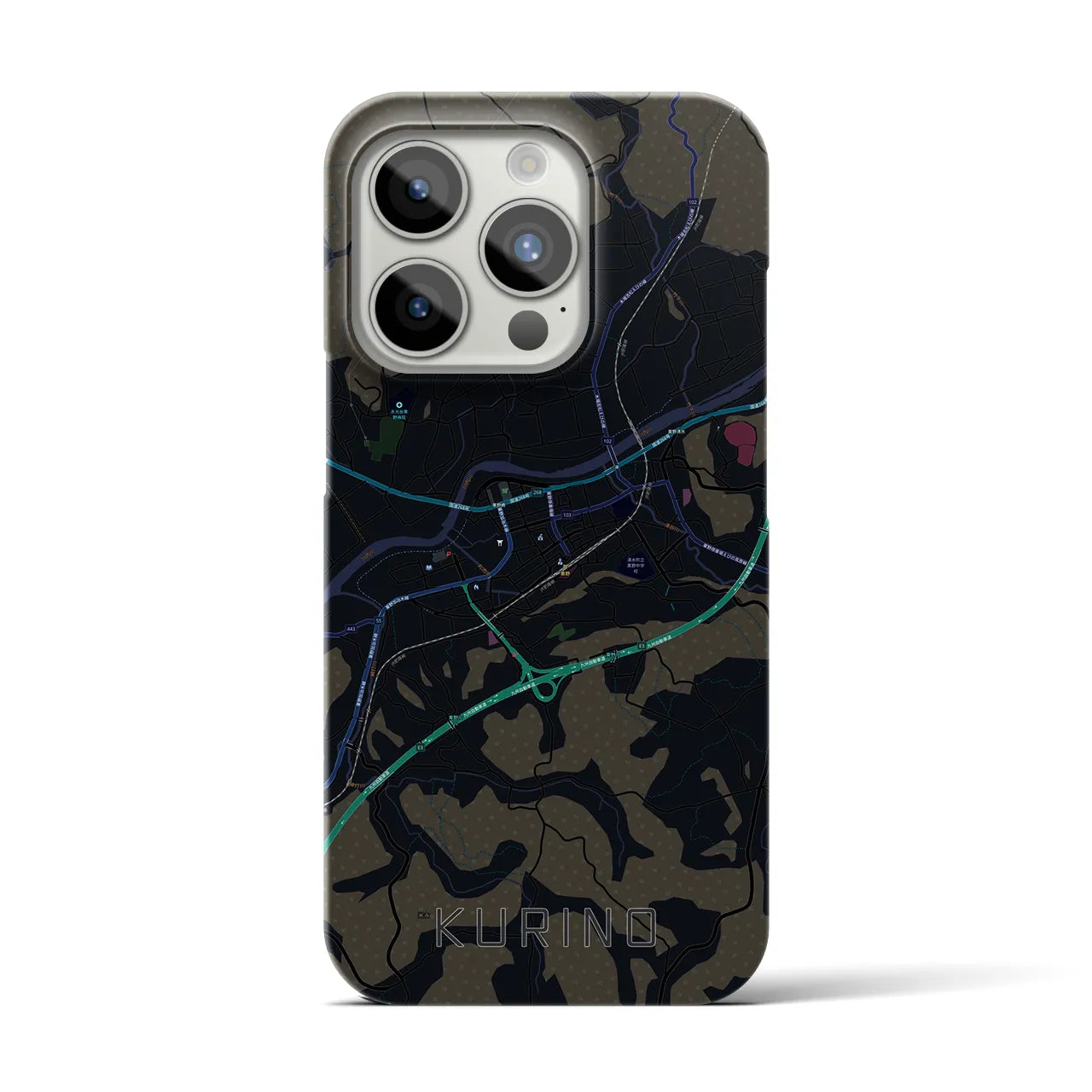 【栗野（鹿児島県）】地図柄iPhoneケース（バックカバータイプ）