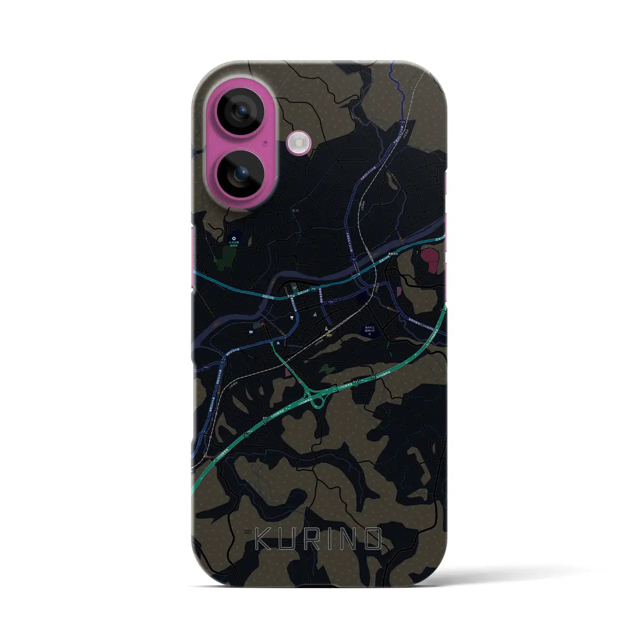 【栗野（鹿児島県）】地図柄iPhoneケース（バックカバータイプ）