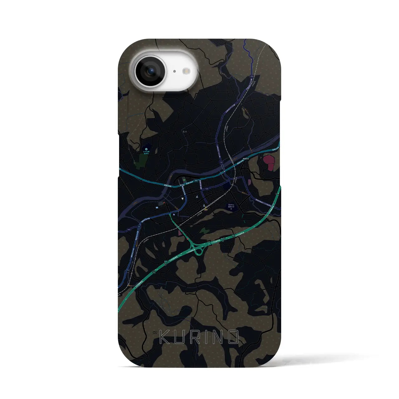 【栗野（鹿児島県）】地図柄iPhoneケース（バックカバータイプ）