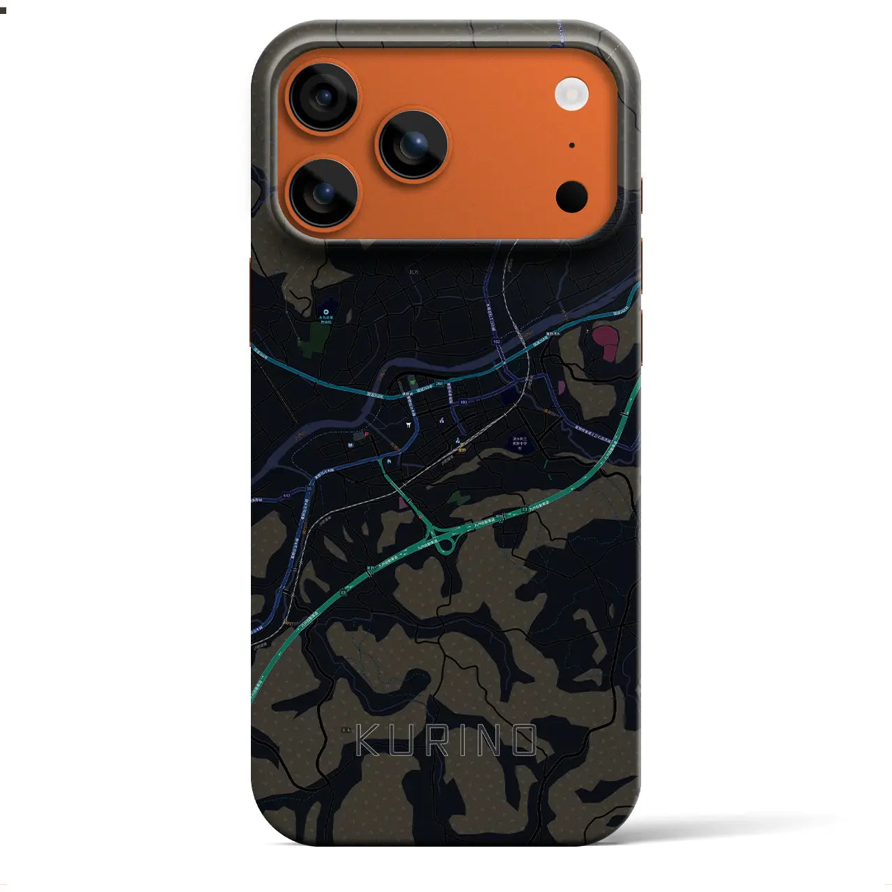 【栗野（鹿児島県）】地図柄iPhoneケース（バックカバータイプ）
