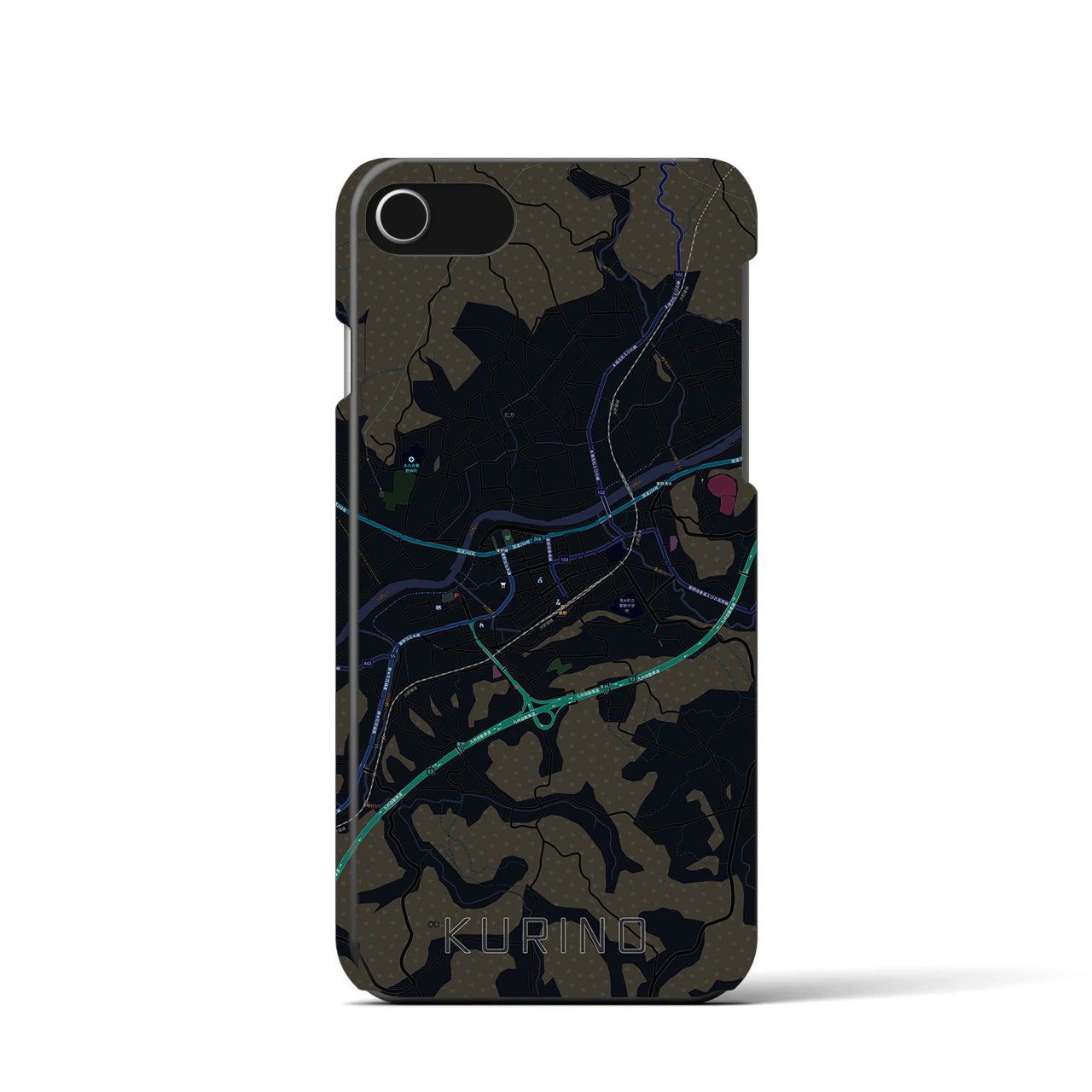 【栗野（鹿児島県）】地図柄iPhoneケース（バックカバータイプ）