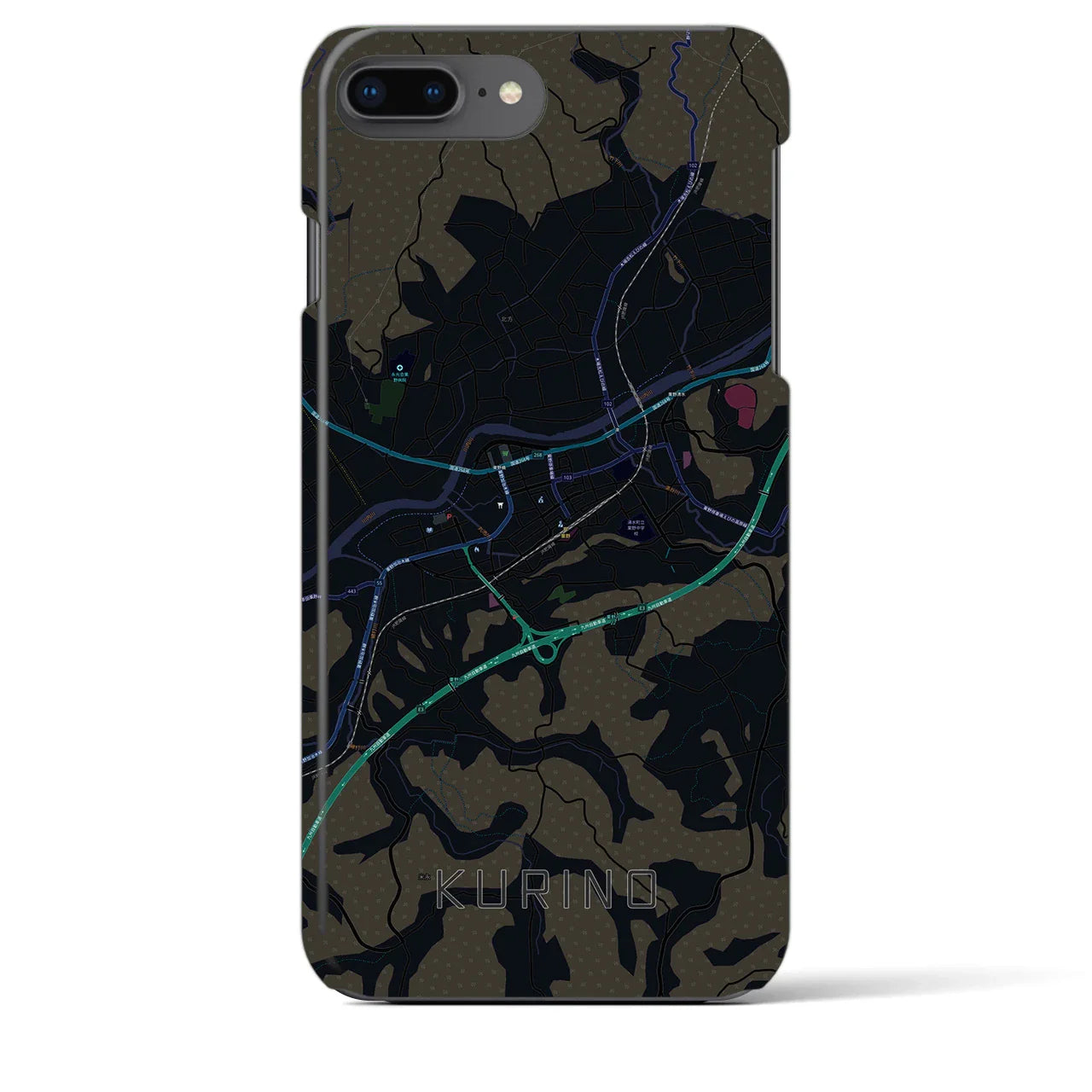 【栗野（鹿児島県）】地図柄iPhoneケース（バックカバータイプ）