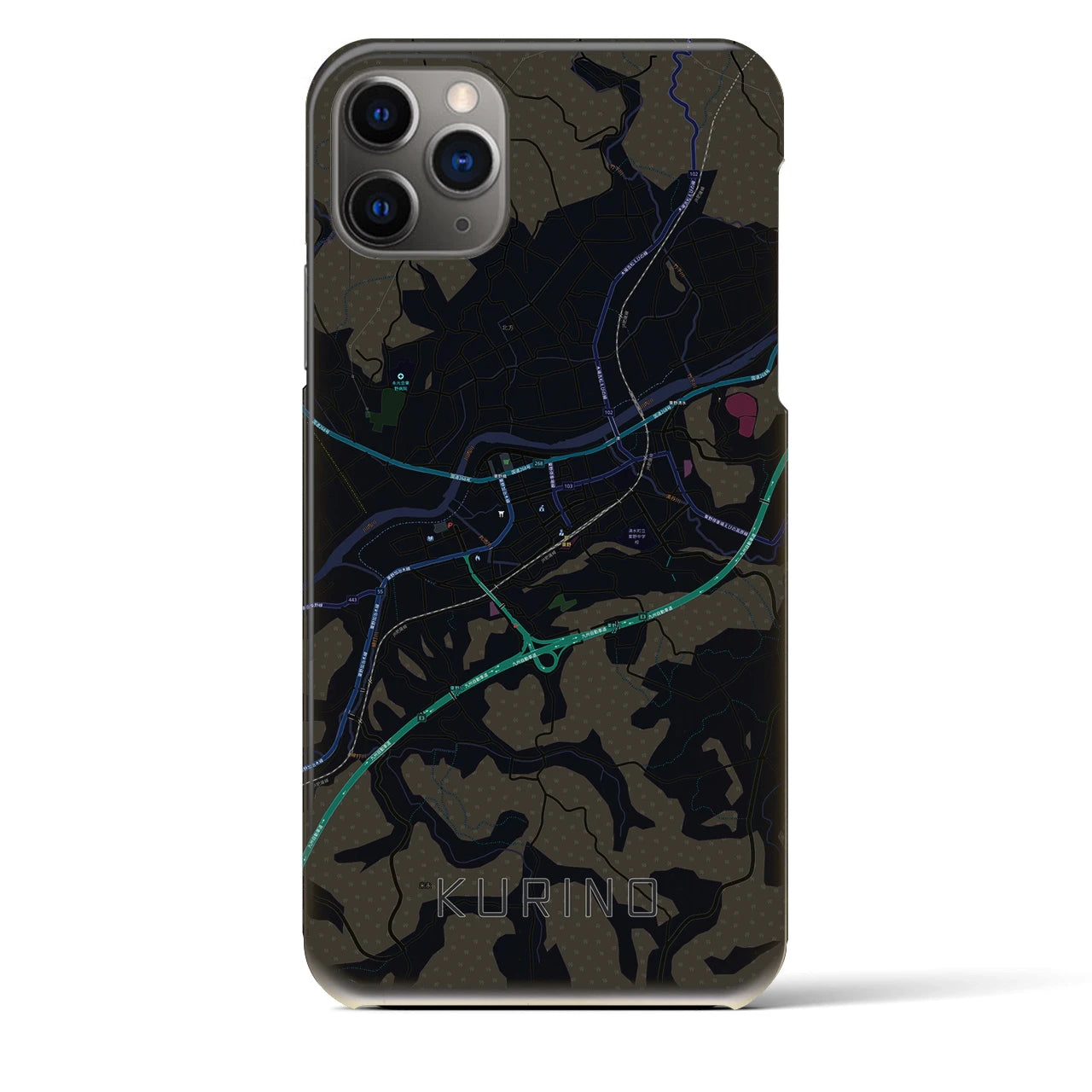 【栗野（鹿児島県）】地図柄iPhoneケース（バックカバータイプ）