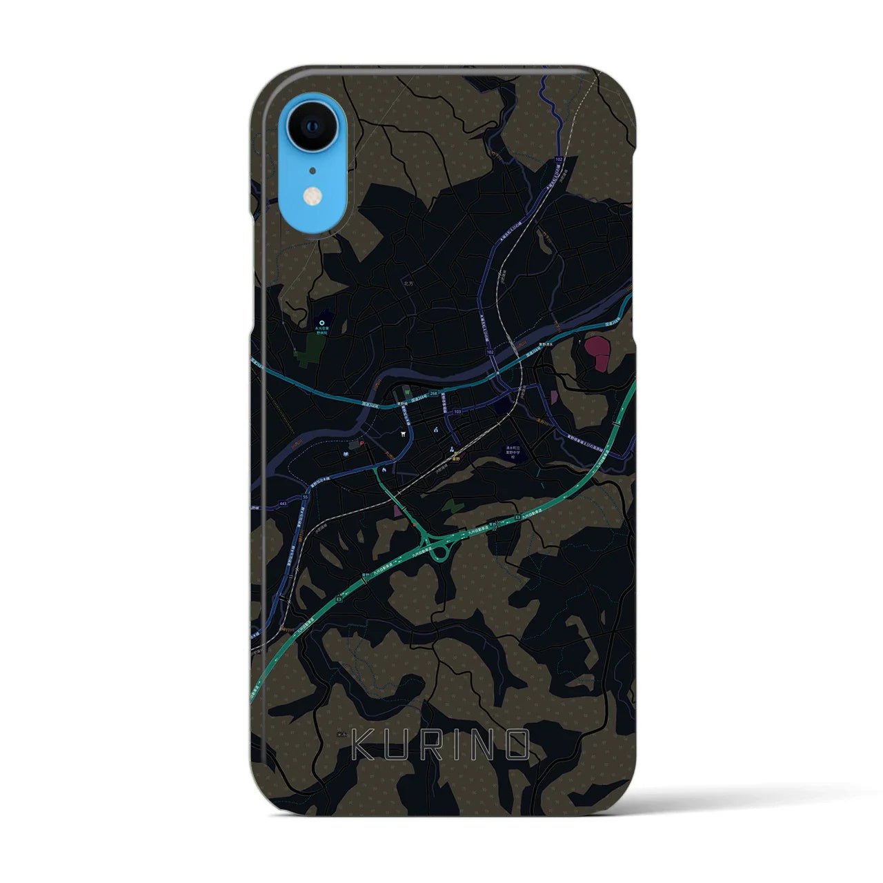 【栗野（鹿児島県）】地図柄iPhoneケース（バックカバータイプ）
