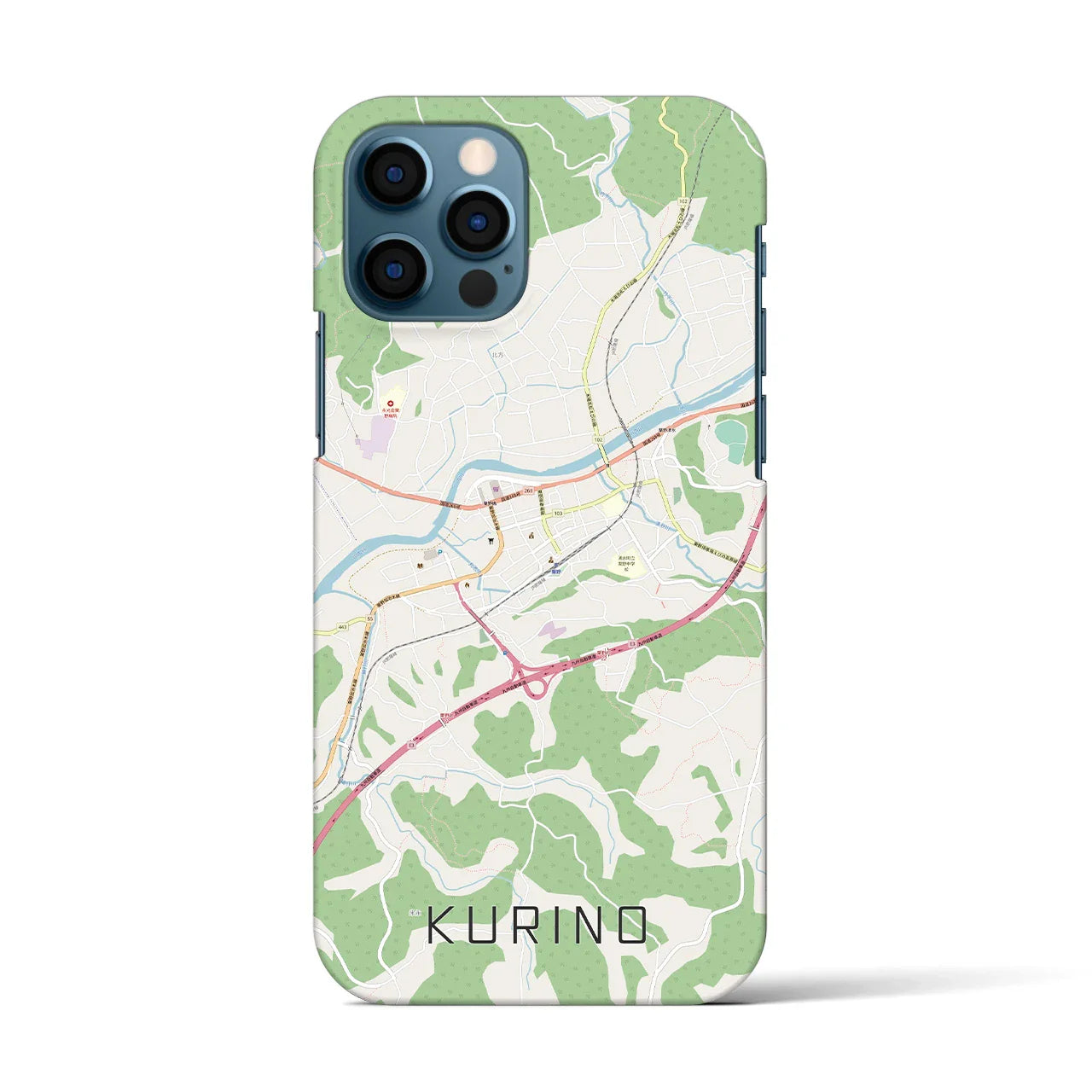 【栗野（鹿児島県）】地図柄iPhoneケース（バックカバータイプ）