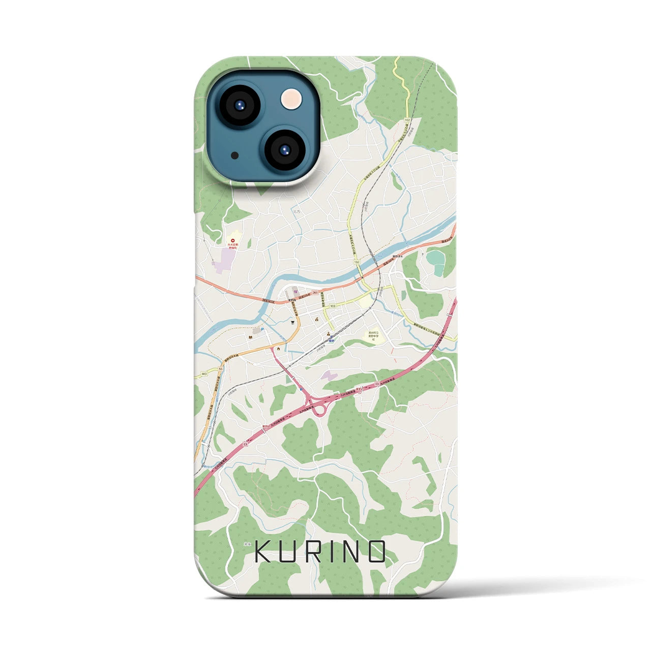 【栗野（鹿児島県）】地図柄iPhoneケース（バックカバータイプ）