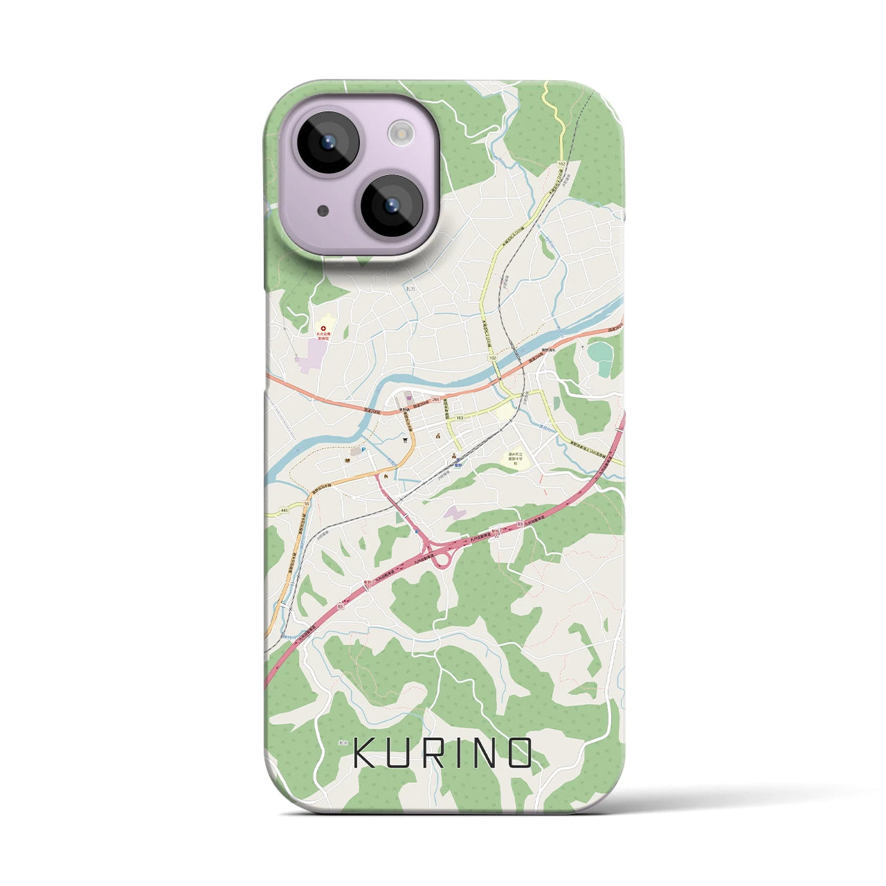 【栗野（鹿児島県）】地図柄iPhoneケース（バックカバータイプ）