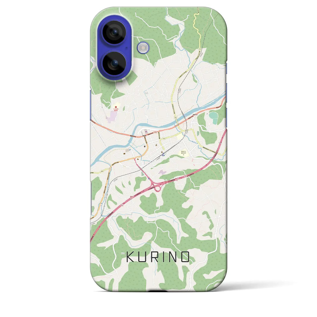 【栗野(鹿児島県)】地図柄iPhoneケース(バックカバータイプ)ナチュラル・iPhone 16 Pro Max 用