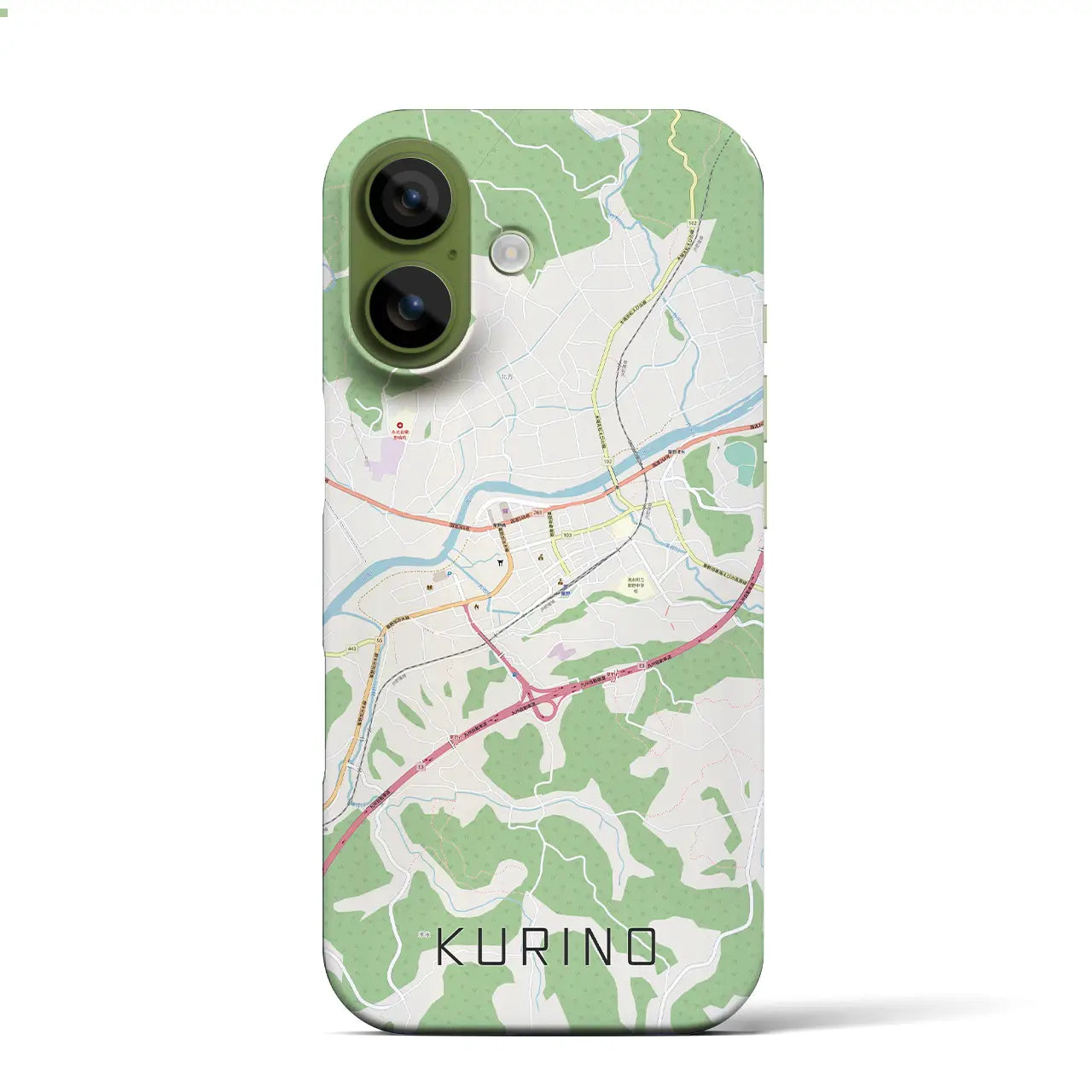 【栗野（鹿児島県）】地図柄iPhoneケース（バックカバータイプ）