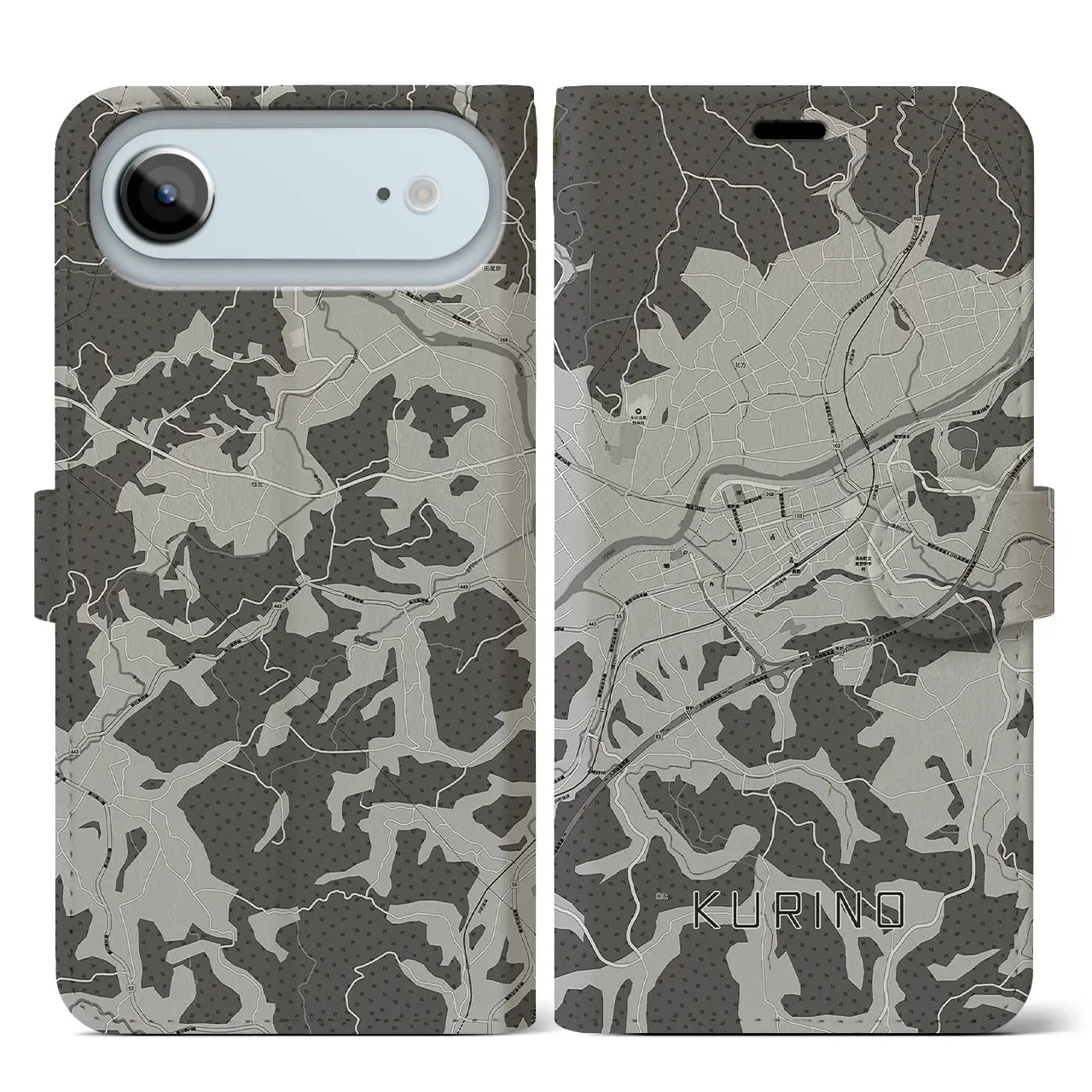 【栗野（鹿児島県）】地図柄iPhoneケース（手帳タイプ）