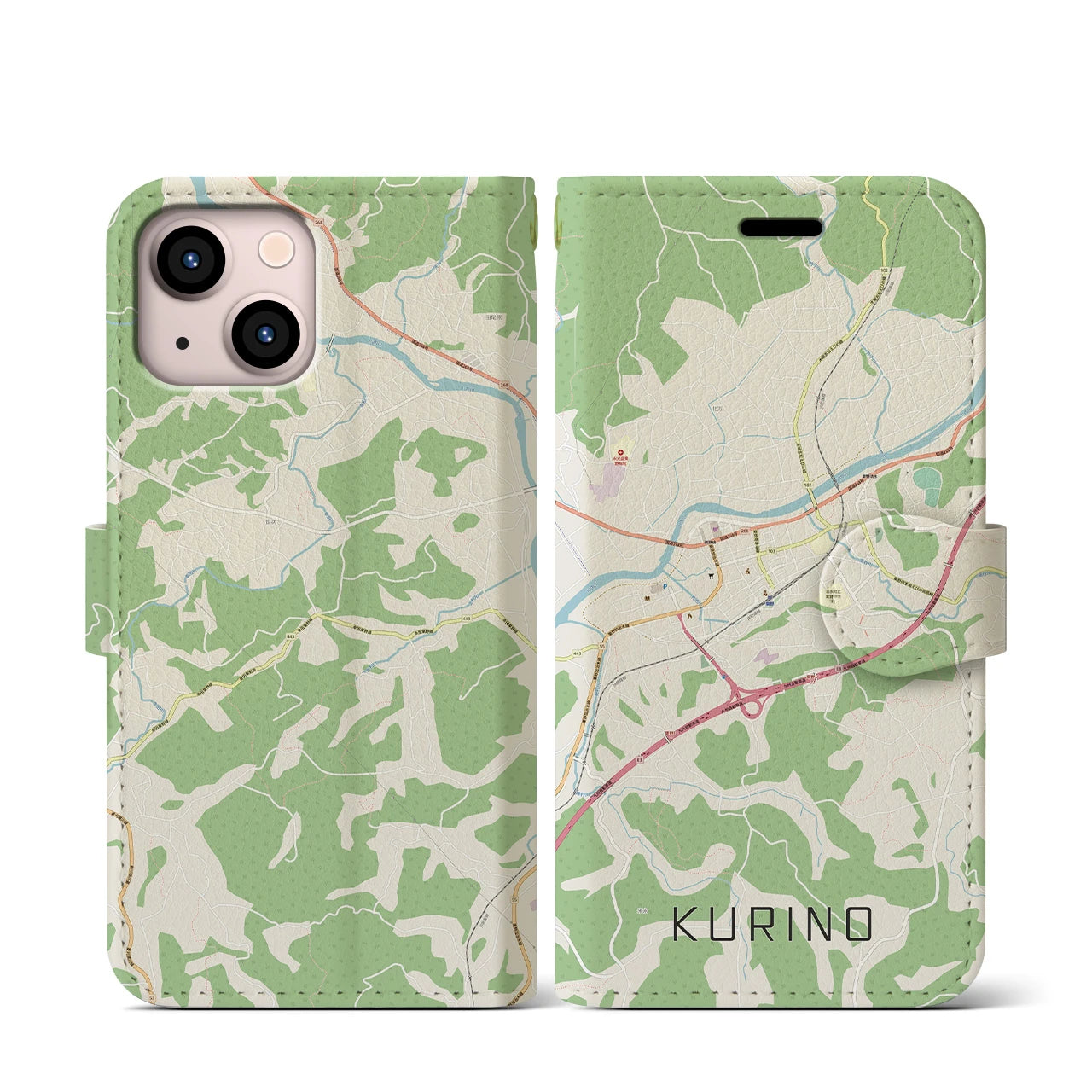【栗野（鹿児島県）】地図柄iPhoneケース（手帳タイプ）
