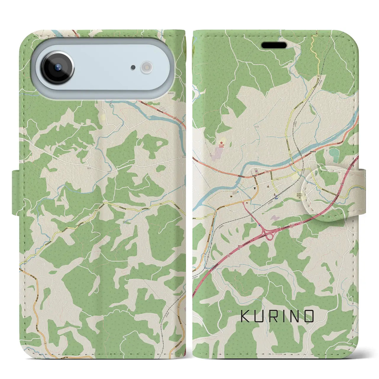 【栗野（鹿児島県）】地図柄iPhoneケース（手帳タイプ）