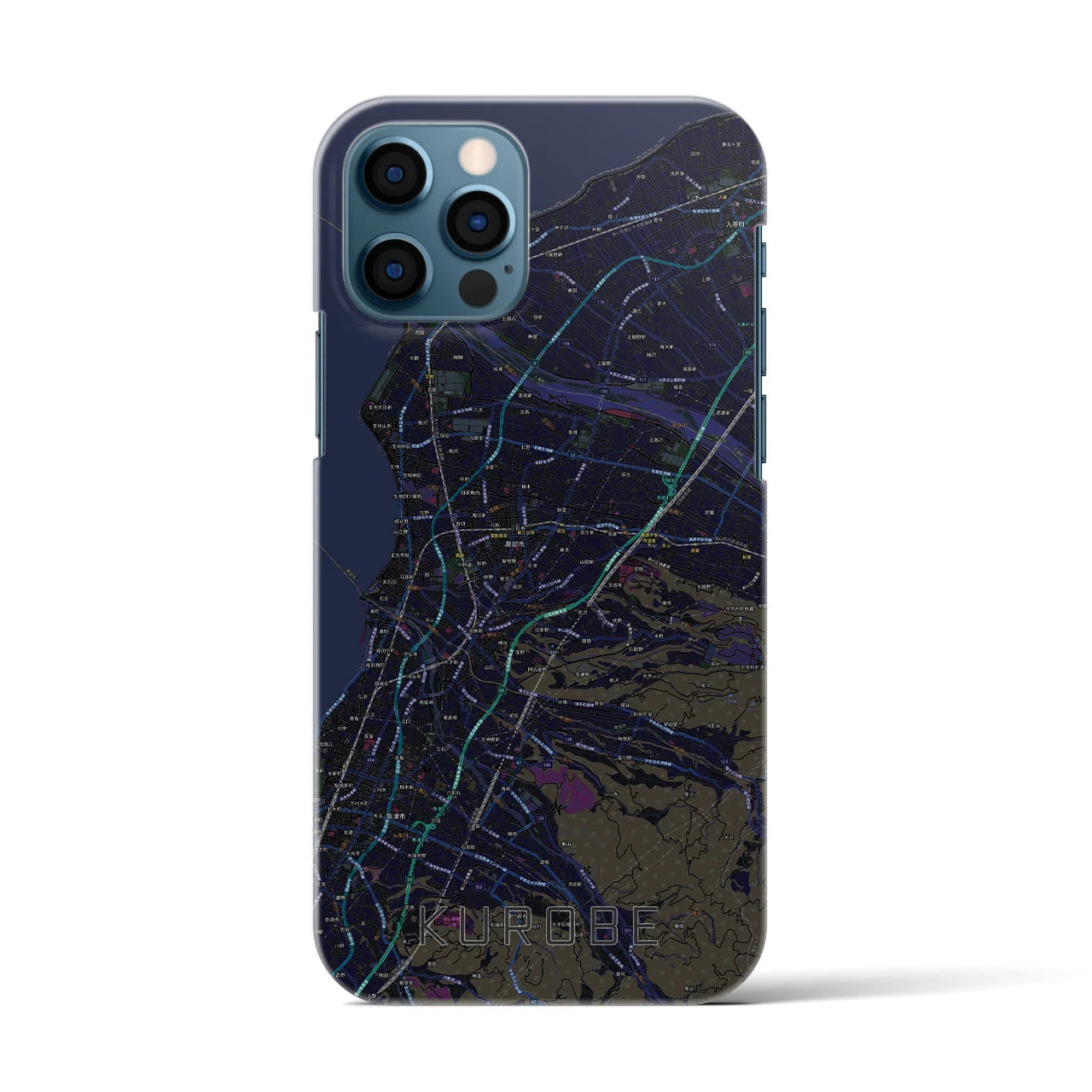 【黒部（富山県）】地図柄iPhoneケース（バックカバータイプ）