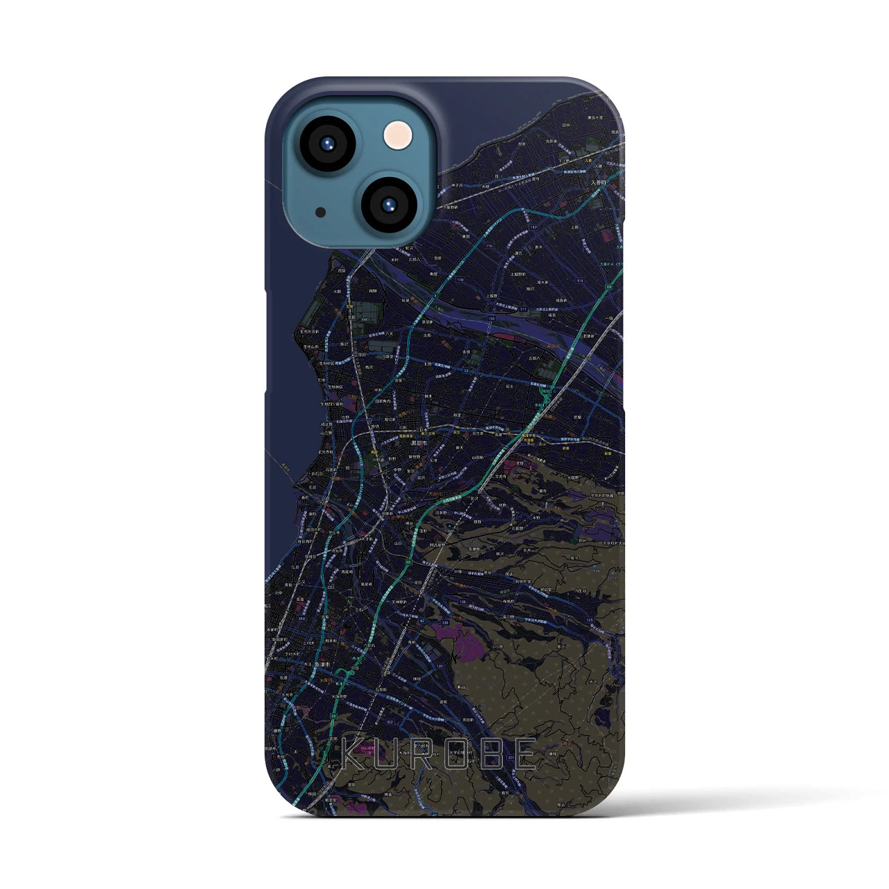 【黒部（富山県）】地図柄iPhoneケース（バックカバータイプ）