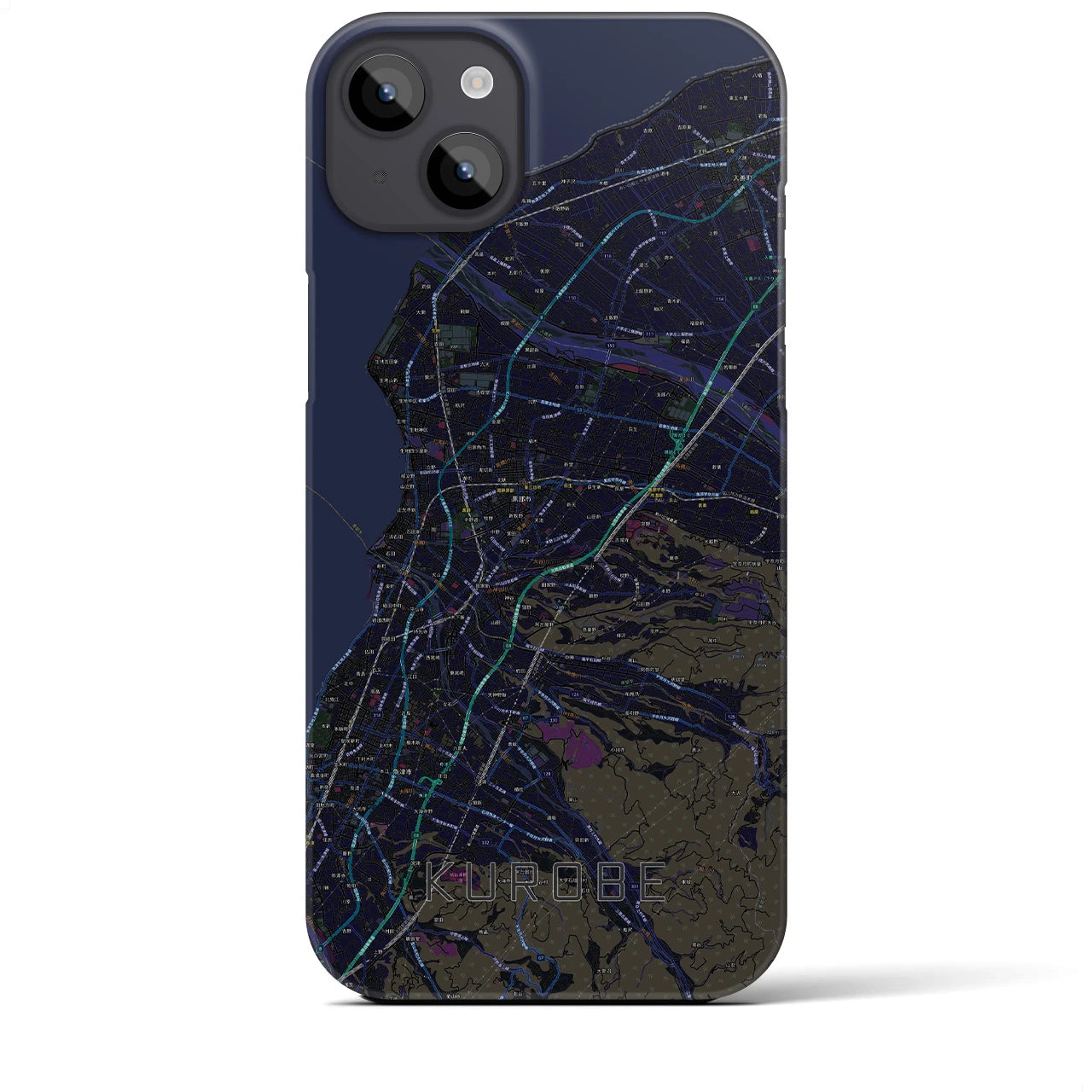 【黒部（富山県）】地図柄iPhoneケース（バックカバータイプ）