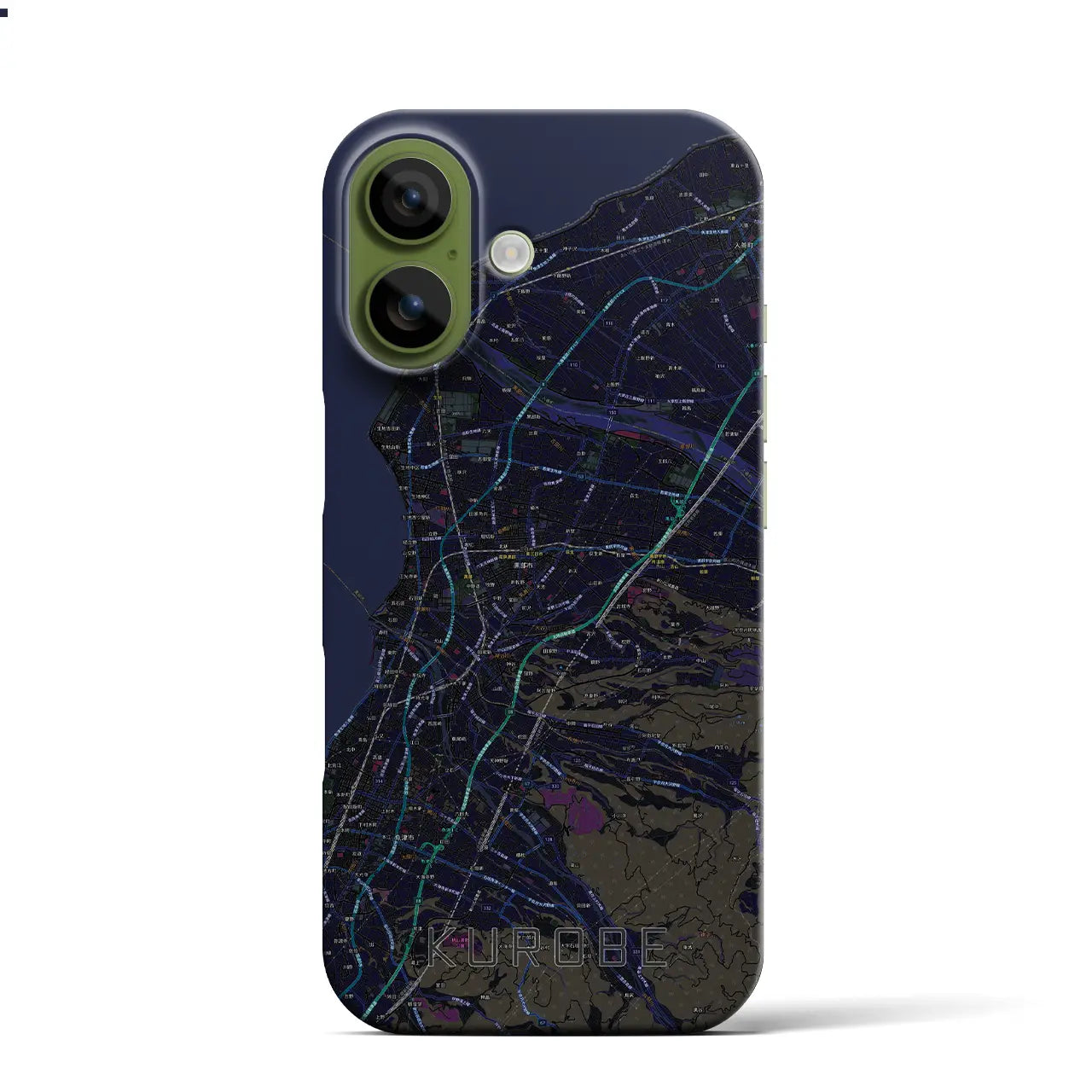 【黒部（富山県）】地図柄iPhoneケース（バックカバータイプ）