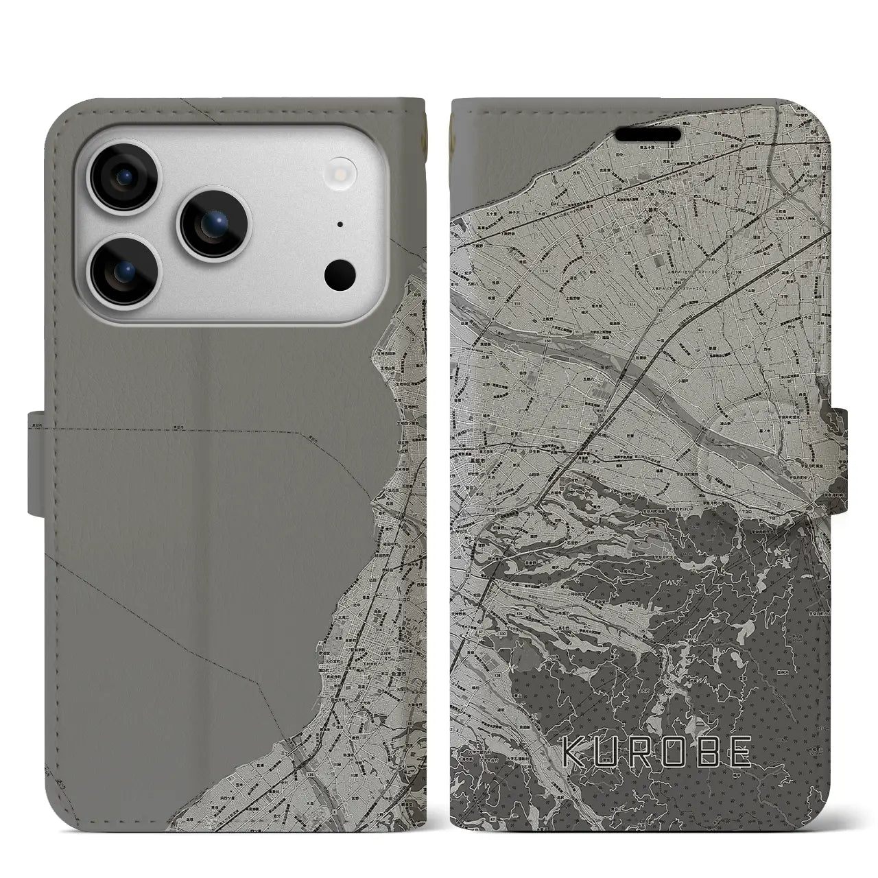 【黒部（富山県）】地図柄iPhoneケース（手帳タイプ）