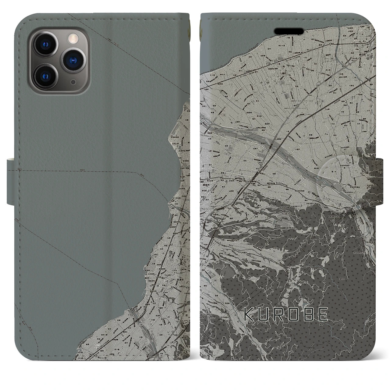 【黒部（富山県）】地図柄iPhoneケース（手帳タイプ）