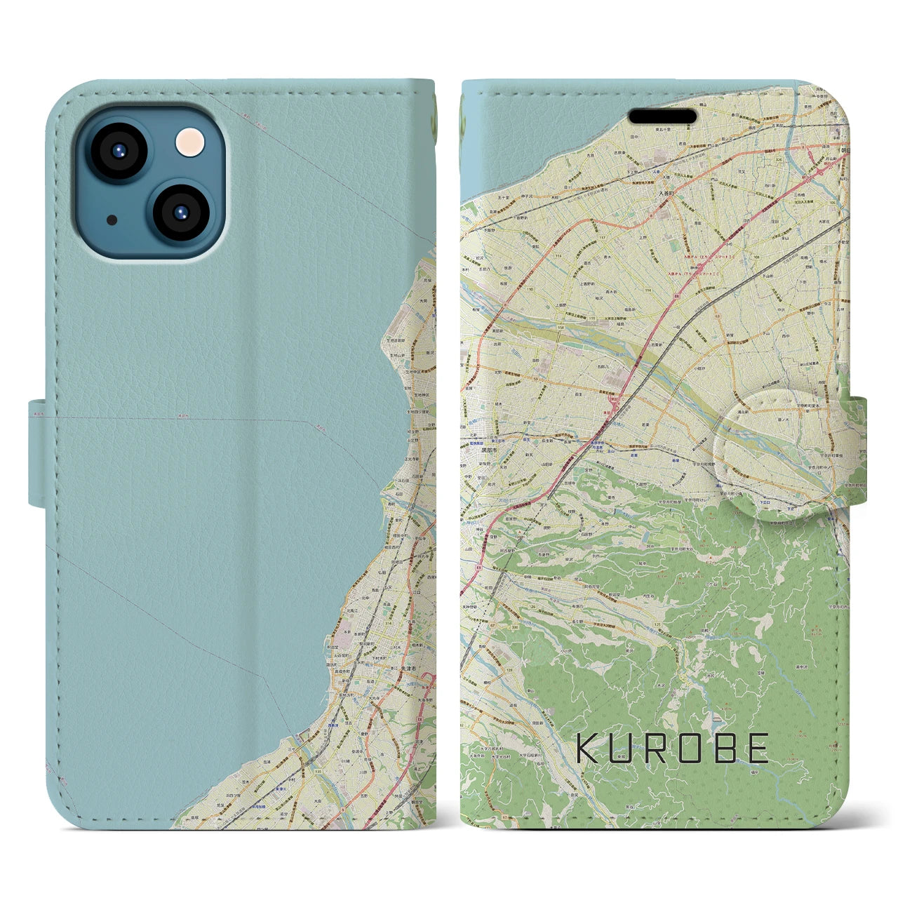 【黒部（富山県）】地図柄iPhoneケース（手帳タイプ）