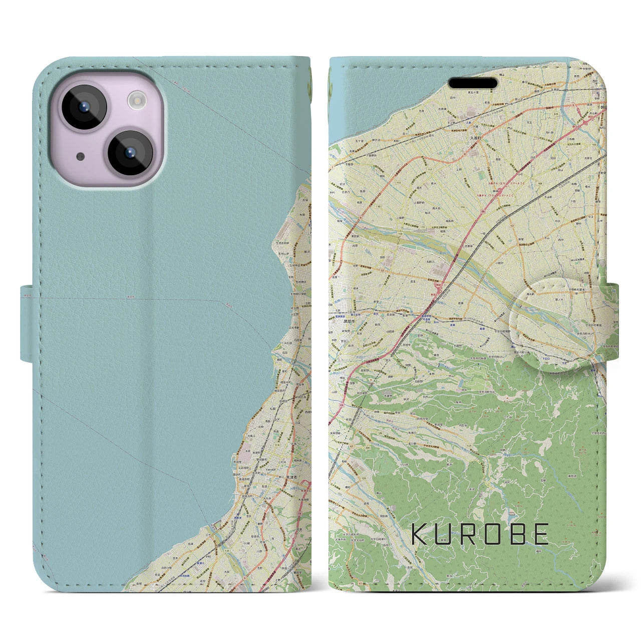 【黒部（富山県）】地図柄iPhoneケース（手帳タイプ）