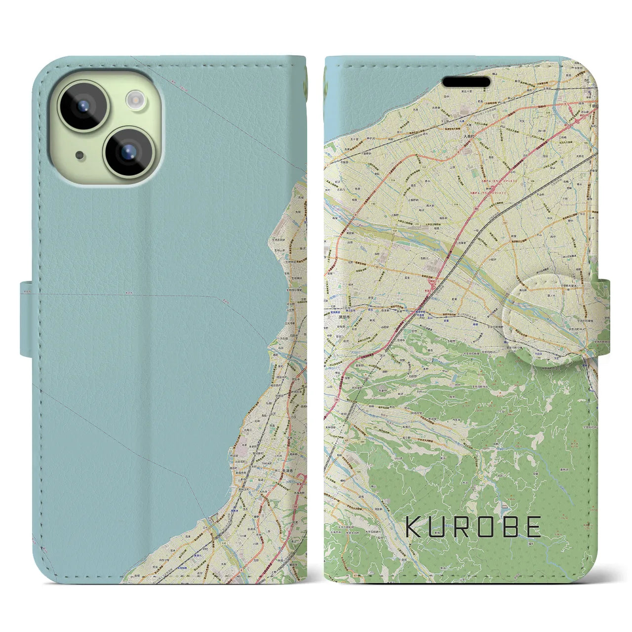 【黒部（富山県）】地図柄iPhoneケース（手帳タイプ）