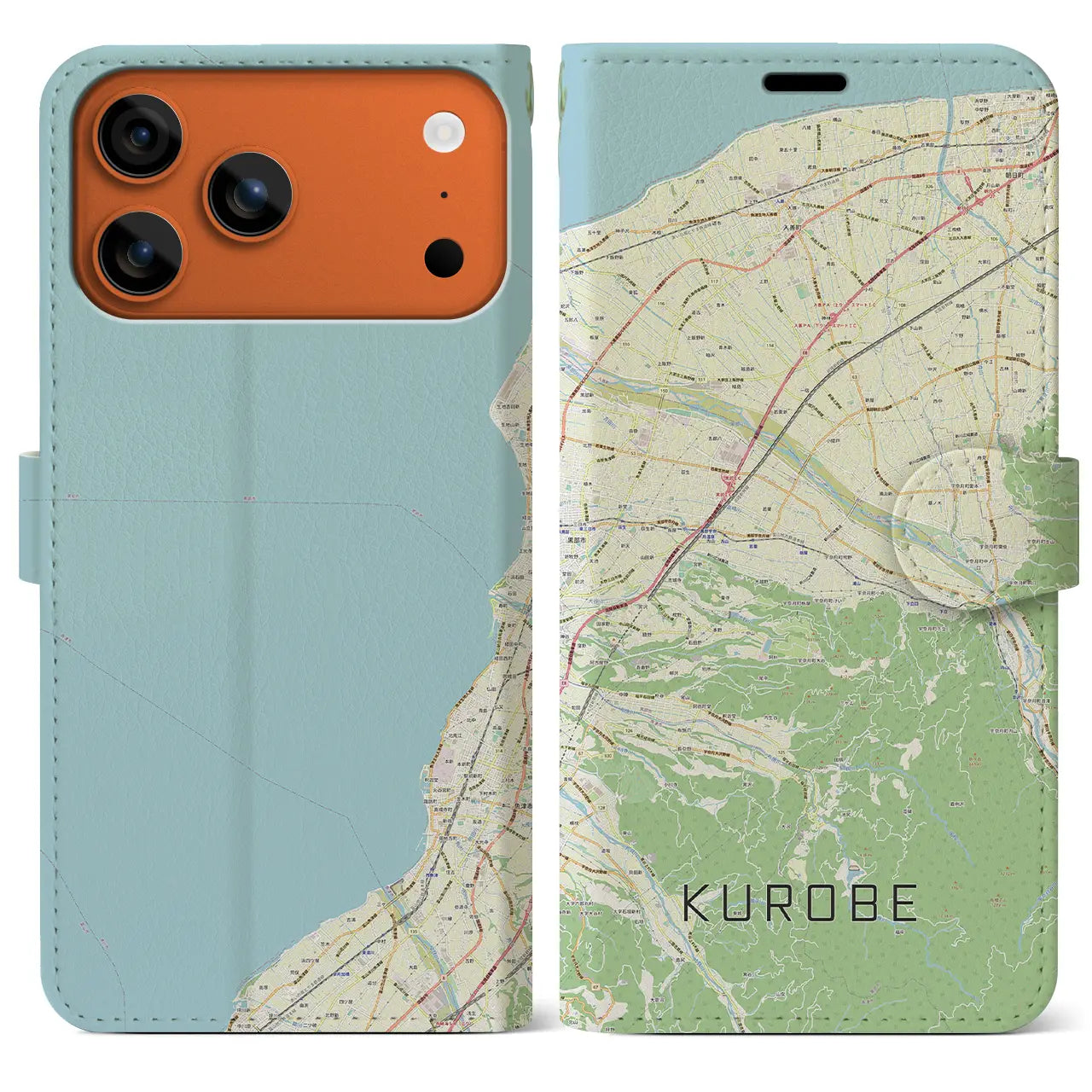 【黒部（富山県）】地図柄iPhoneケース（手帳タイプ）