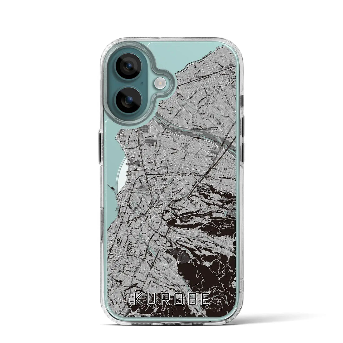 【黒部（富山県）】地図柄iPhoneケース（MagSafeタイプ）モノトーン・iPhone 16 Pro 用