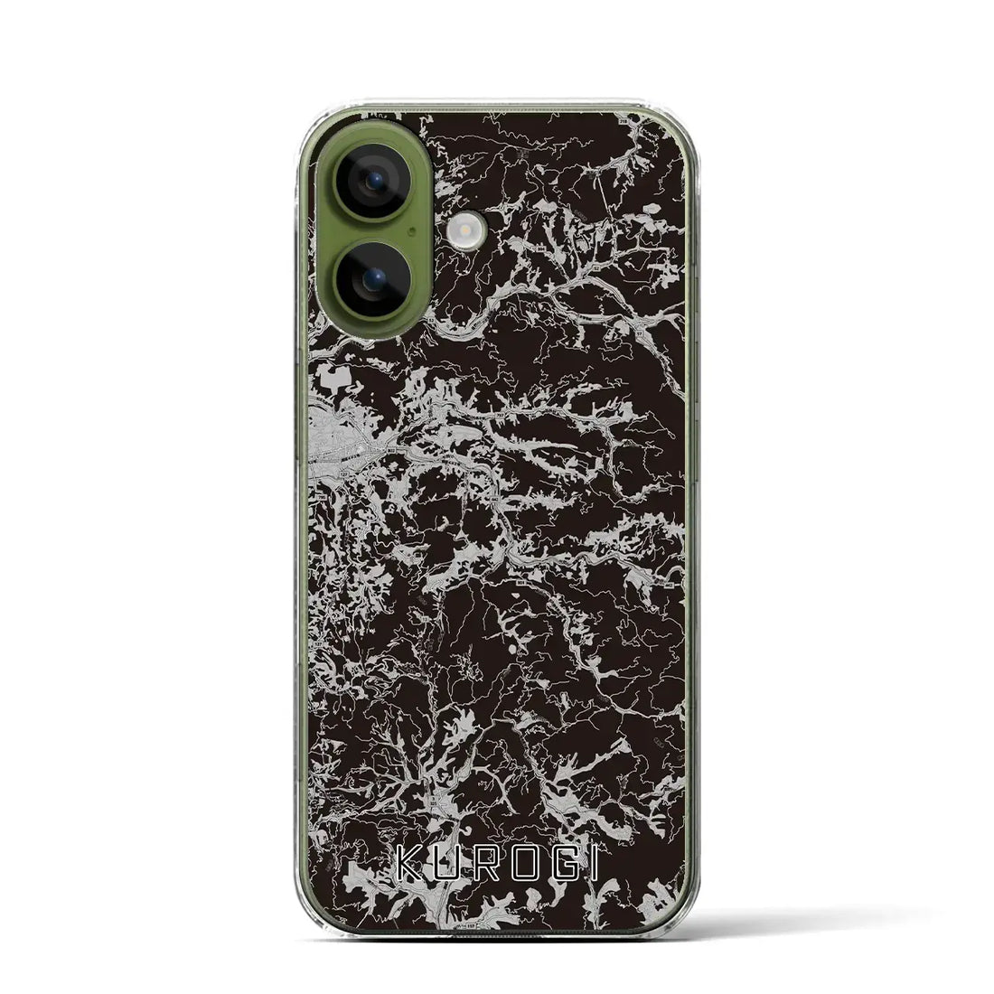 【黒木（福岡県）】地図柄iPhoneケース（クリアタイプ）モノトーン・iPhone 17 Pro Max 用