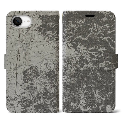 【黒木（福岡県）】地図柄iPhoneケース（手帳タイプ）