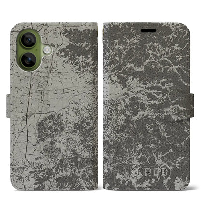 【黒木（福岡県）】地図柄iPhoneケース（手帳タイプ）