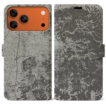 【黒木（福岡県）】地図柄iPhoneケース（手帳タイプ）