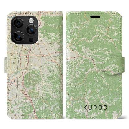 【黒木（福岡県）】地図柄iPhoneケース（手帳タイプ）ナチュラル・iPhone 16 用