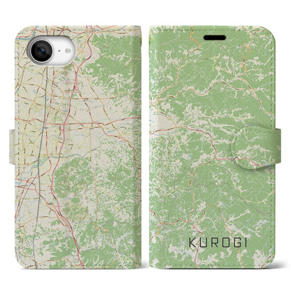 【黒木（福岡県）】地図柄iPhoneケース（手帳タイプ）