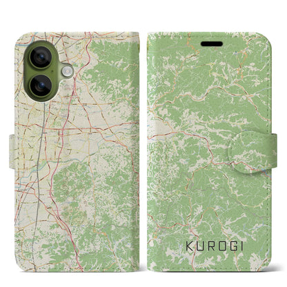 【黒木（福岡県）】地図柄iPhoneケース（手帳タイプ）