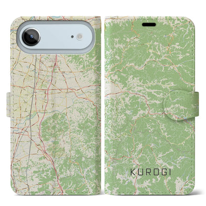 【黒木（福岡県）】地図柄iPhoneケース（手帳タイプ）